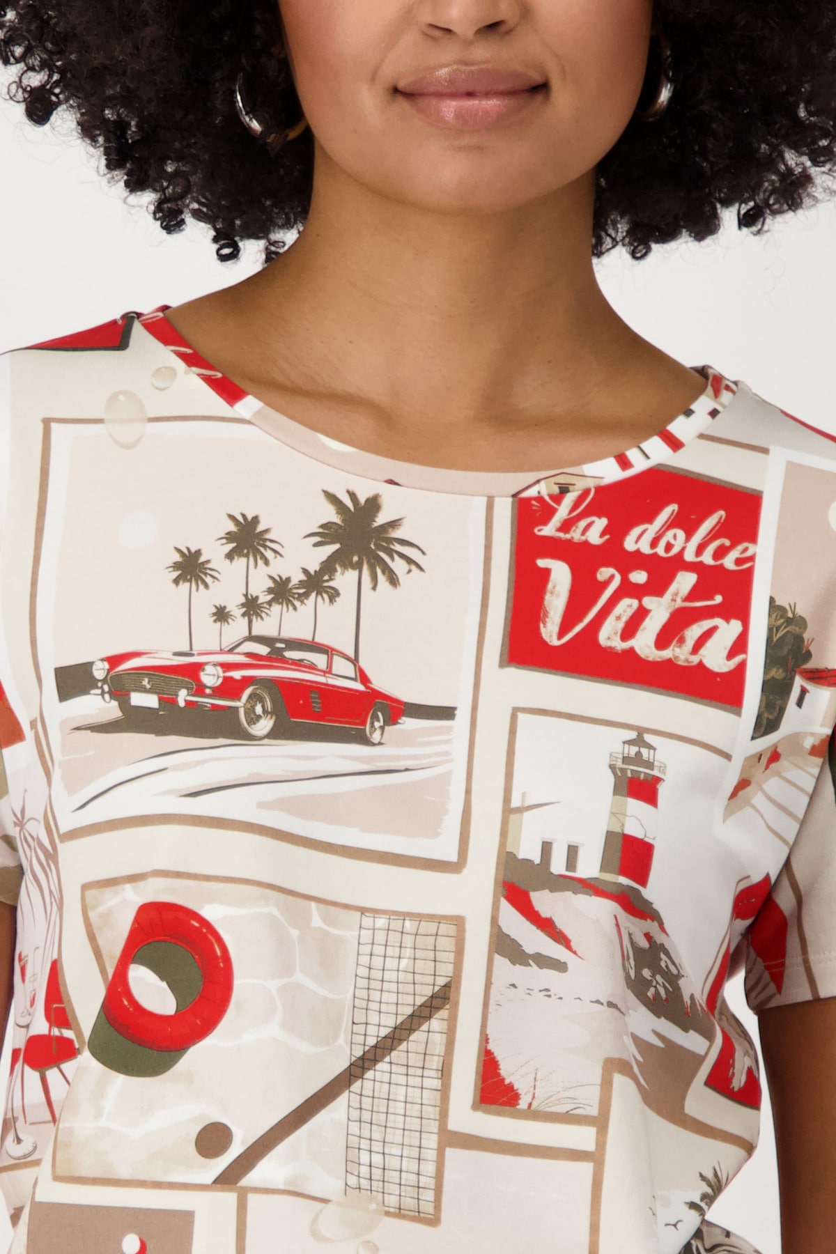 Monari Rundhalsshirt, mit Alloverprint