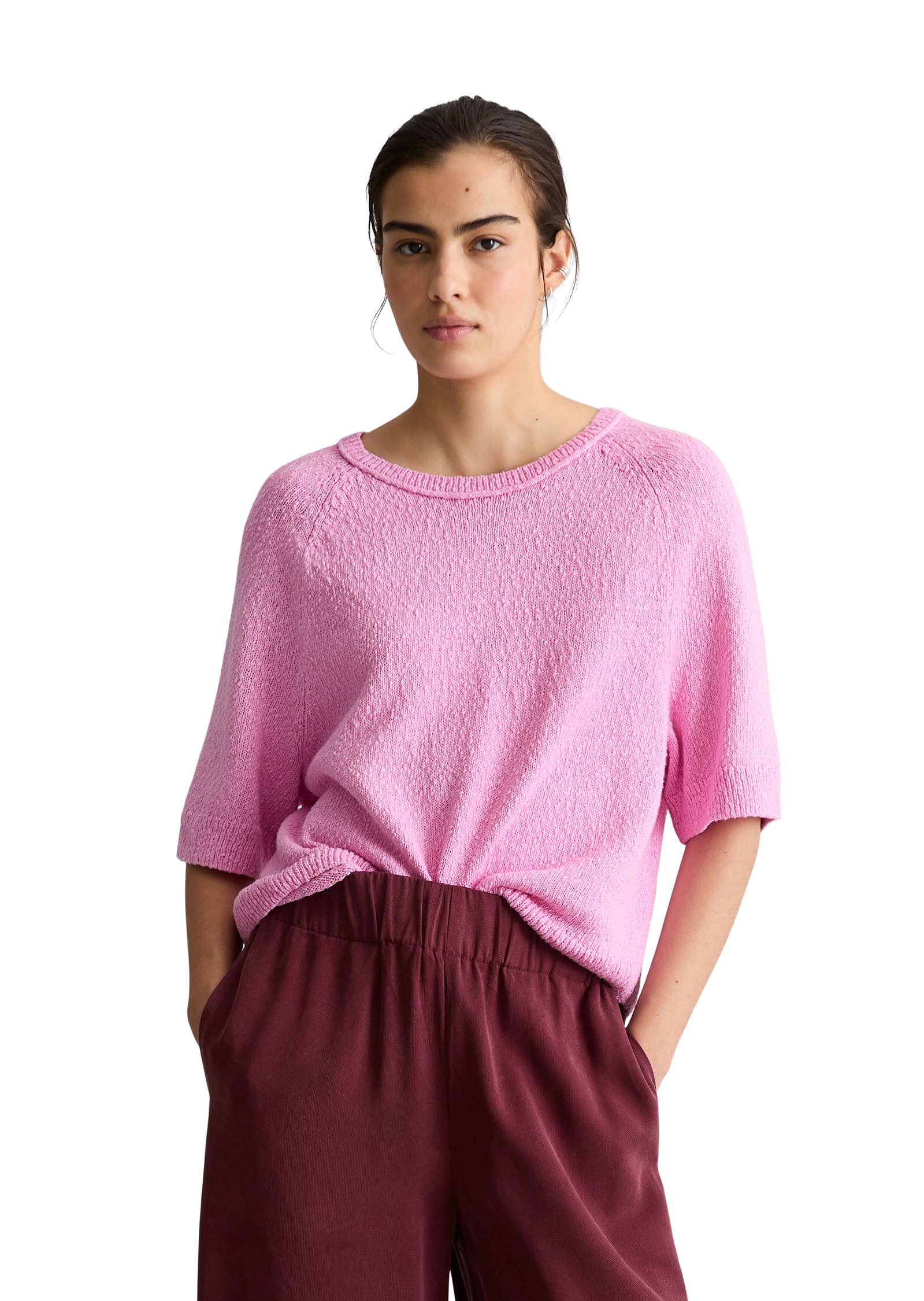 Marc O'Polo DENIM Kurzarmpullover regular aus Cotton Slub Garn