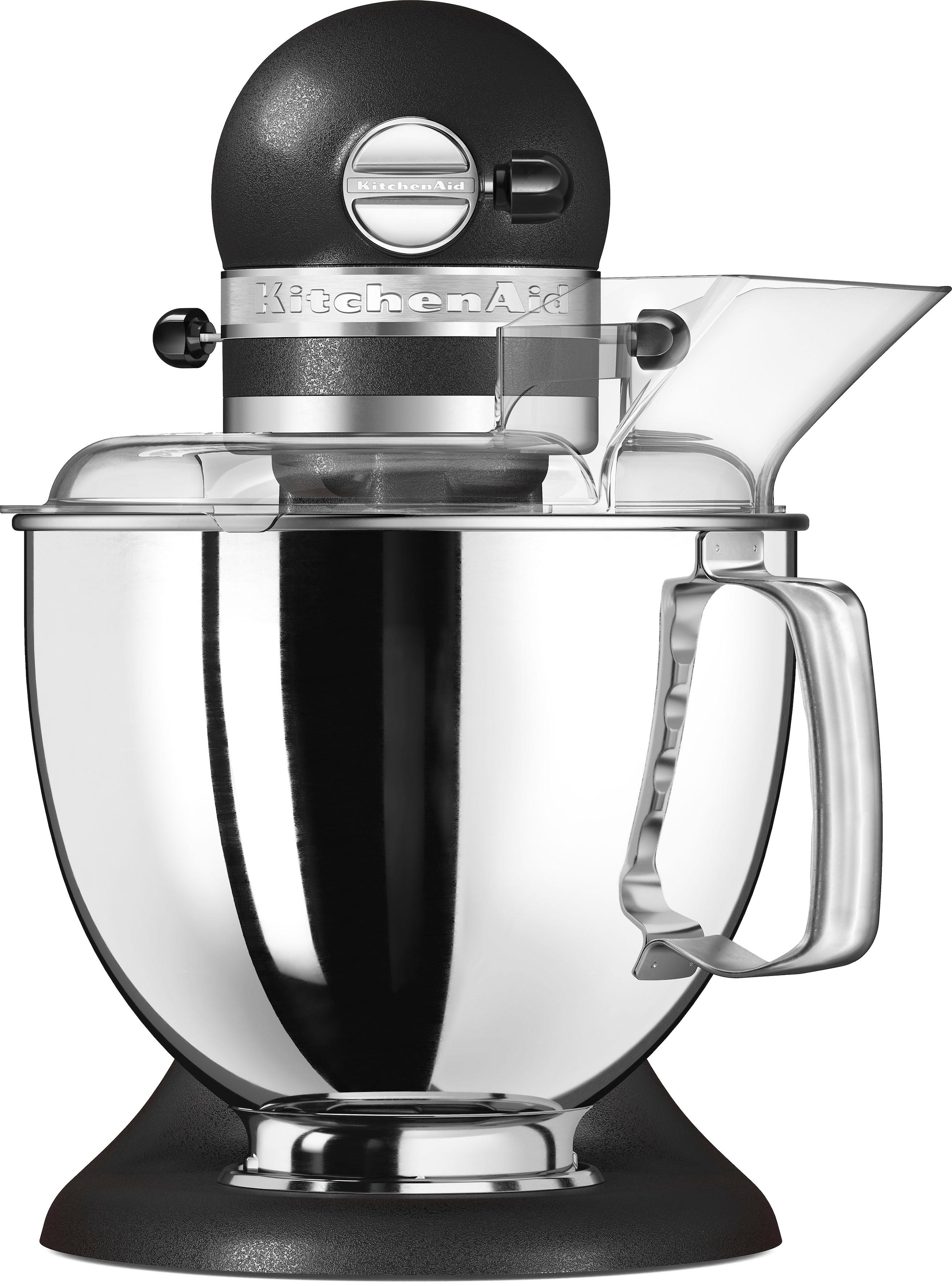 KitchenAid Küchenmaschine »5KSM175PSEBK GUSSEISEN SCHWARZ«, Gratis Wasserkocher, 2. Schüssel, Flexirührer (Wert ca. 347,-UVP)