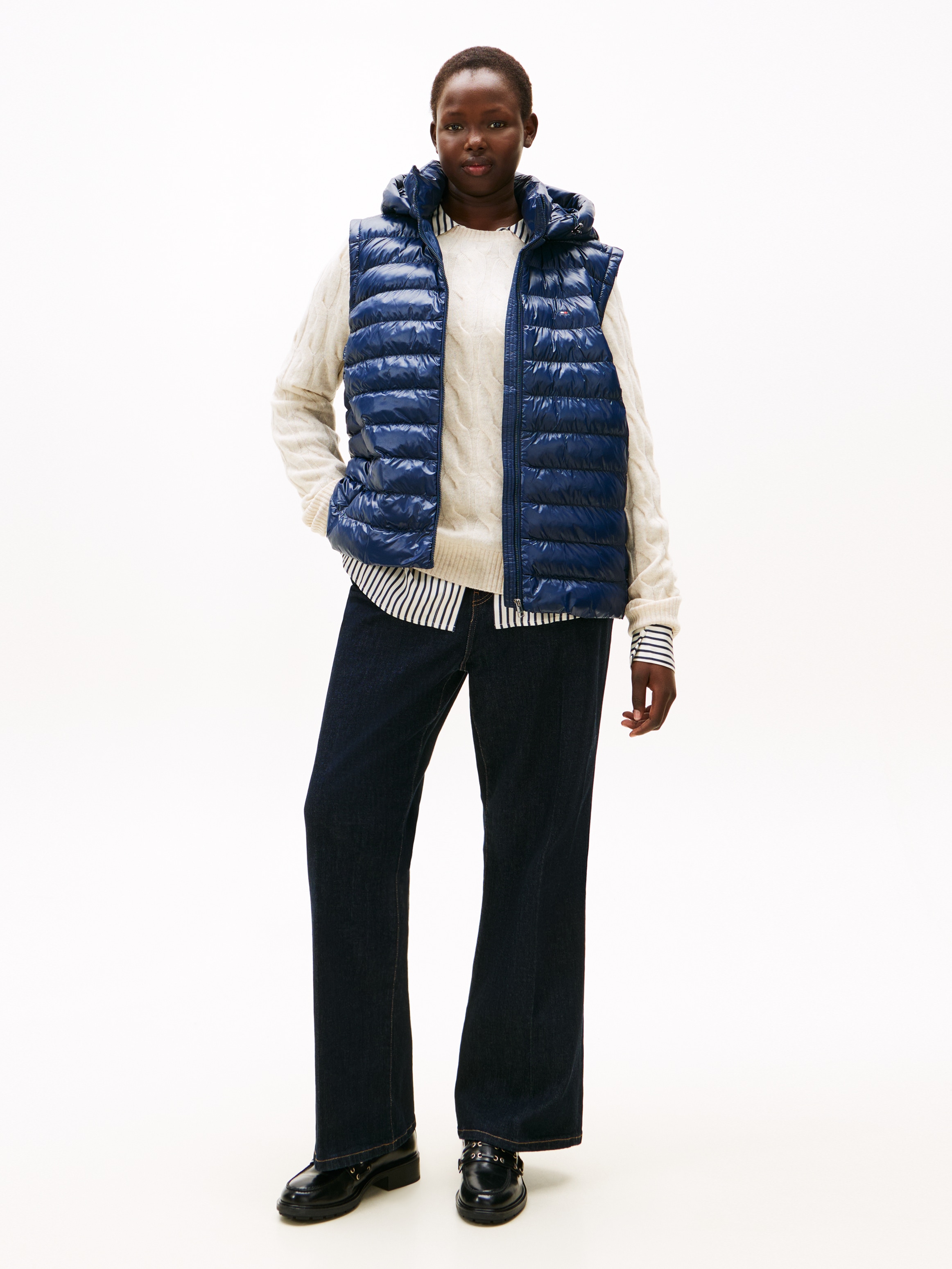 Tommy Hilfiger Curve Steppweste »CRV LW PADDED SLIM VEST«, in großen Größen, mit Kapuze