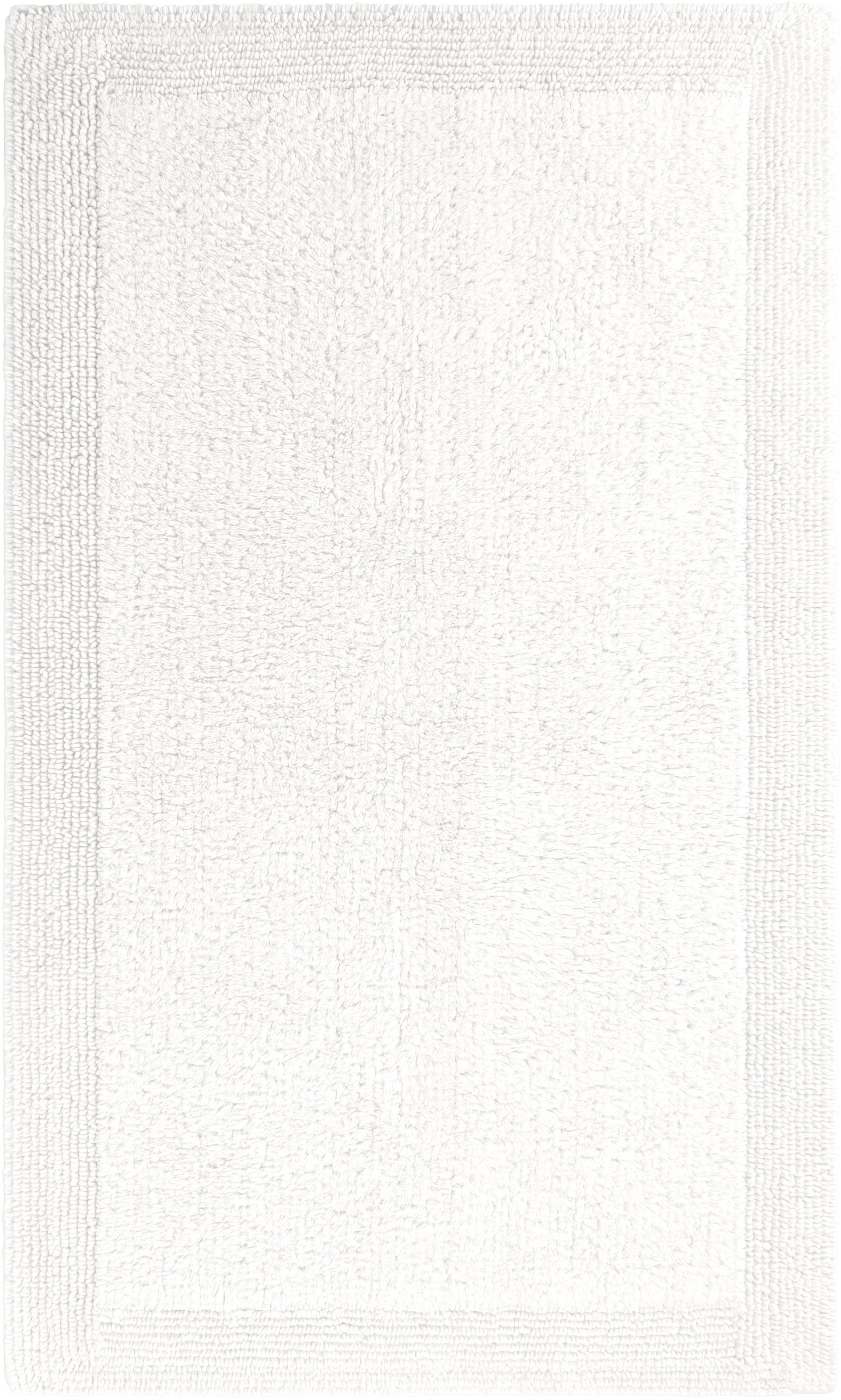 my home Badematte »Kapra, Badvorleger, Badezimmer Teppich« Höhe 14 mm beidseitig nutzbar | fußbodenheizungsgeeignet | strapazierfähig mit Bordüre, Badteppich, Badematte, Baumwolle