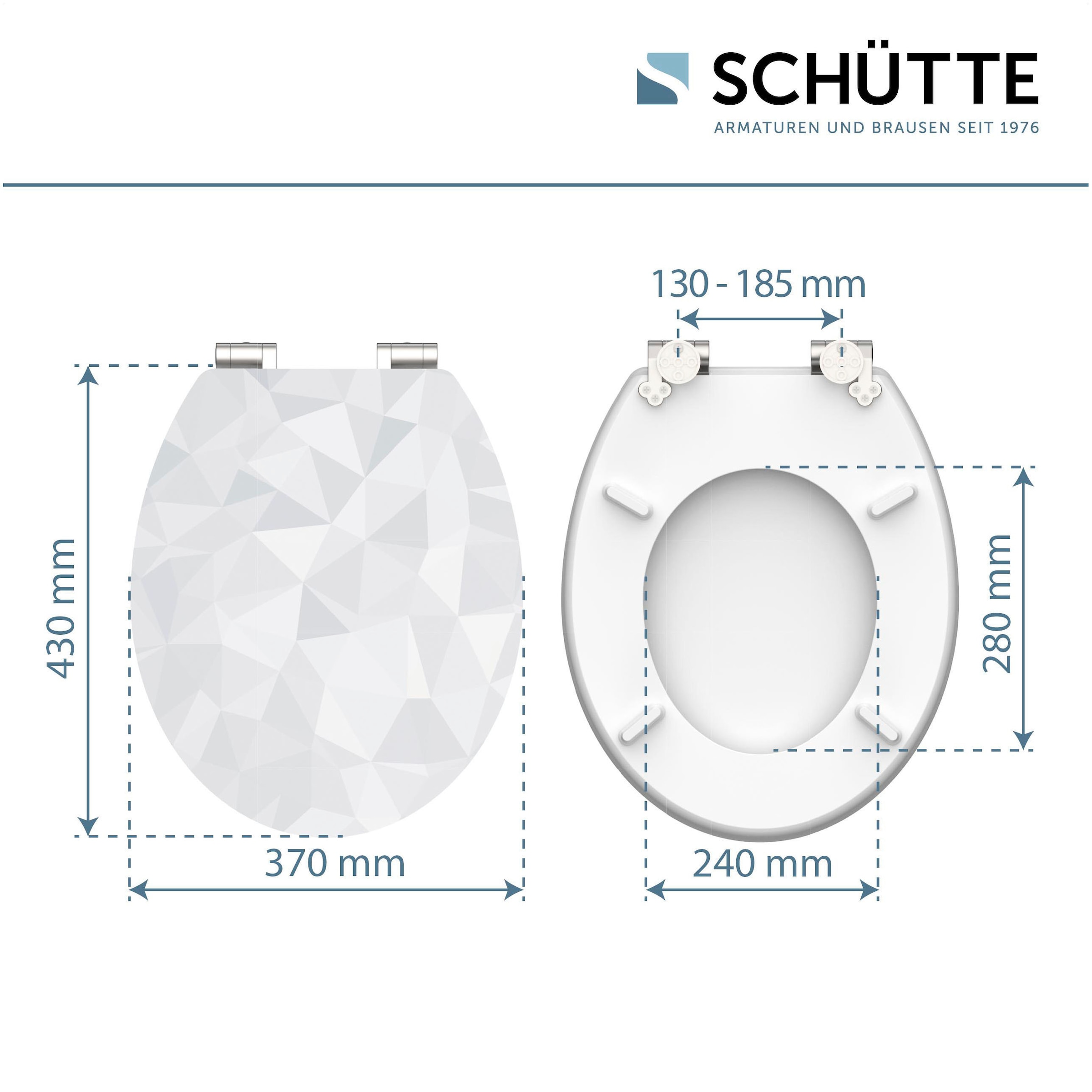 Schütte WC-Sitz »Diamond«, High Gloss mit MDF Holzkern, mit Absenkautomatik