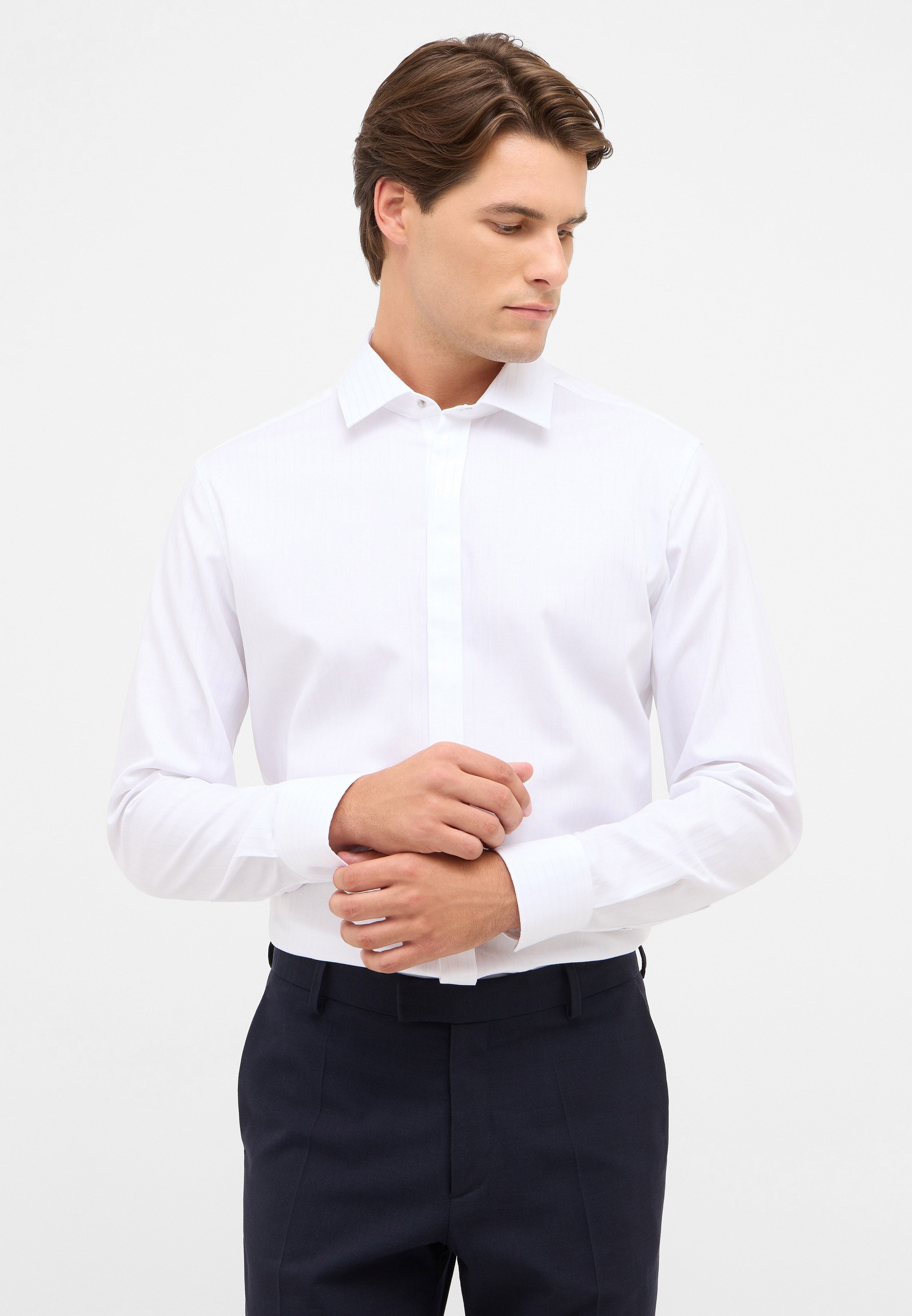 Eterna Langarmhemd »SLIM FIT« EASY IRON (bügelleicht)