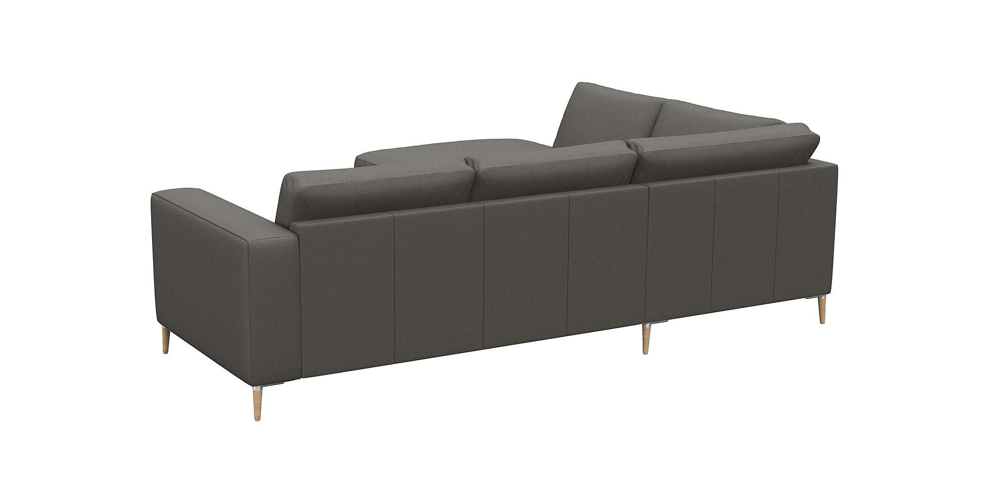 FLEXLUX Ecksofa »Fiore, L-Form«, breite Armlehnen, Füße Alu/Eiche, B/T 241/225 cm, Kaltschaum im Sitz