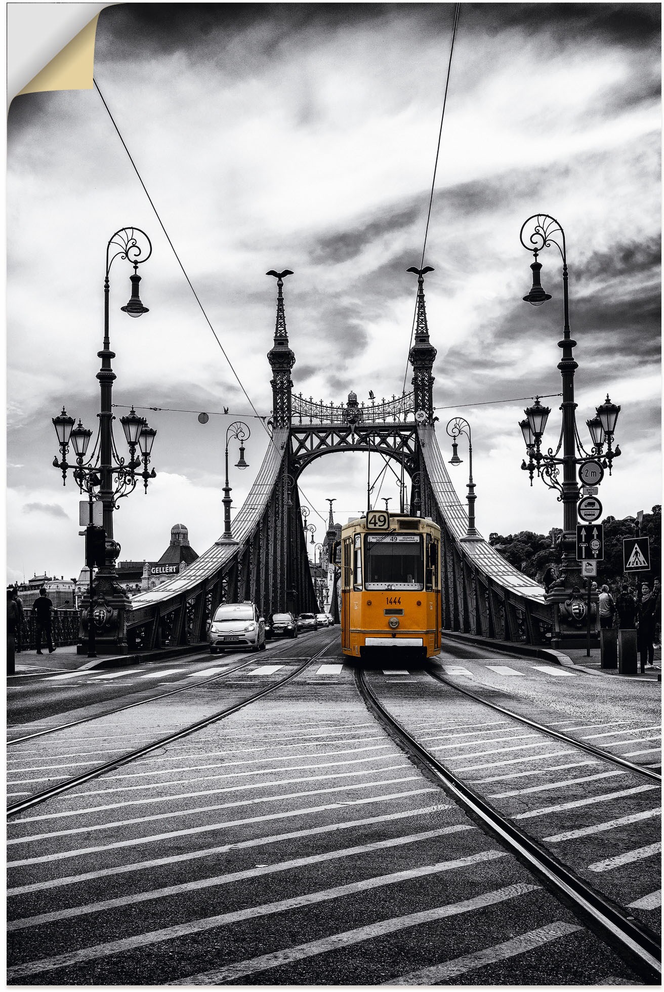 Artland Wandbild »Budapest Freiheitsbrücke als Wandaufkleber Leinwandbild, versch. bestellen Zugbilder, Alubild, St.), oder (1 Poster in Größen Straßenbahn«, Raten auf