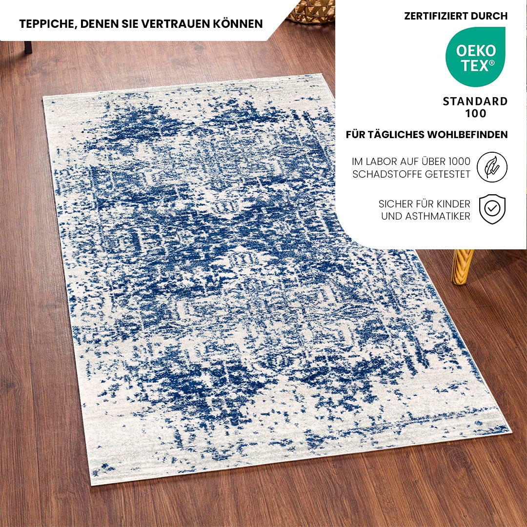 Livabliss Teppich »SYRACUSA« rechteckig 12 mm Höhe Vintage Orientteppich, Kurzflor Boho Wohnzimmerteppich, Läufer