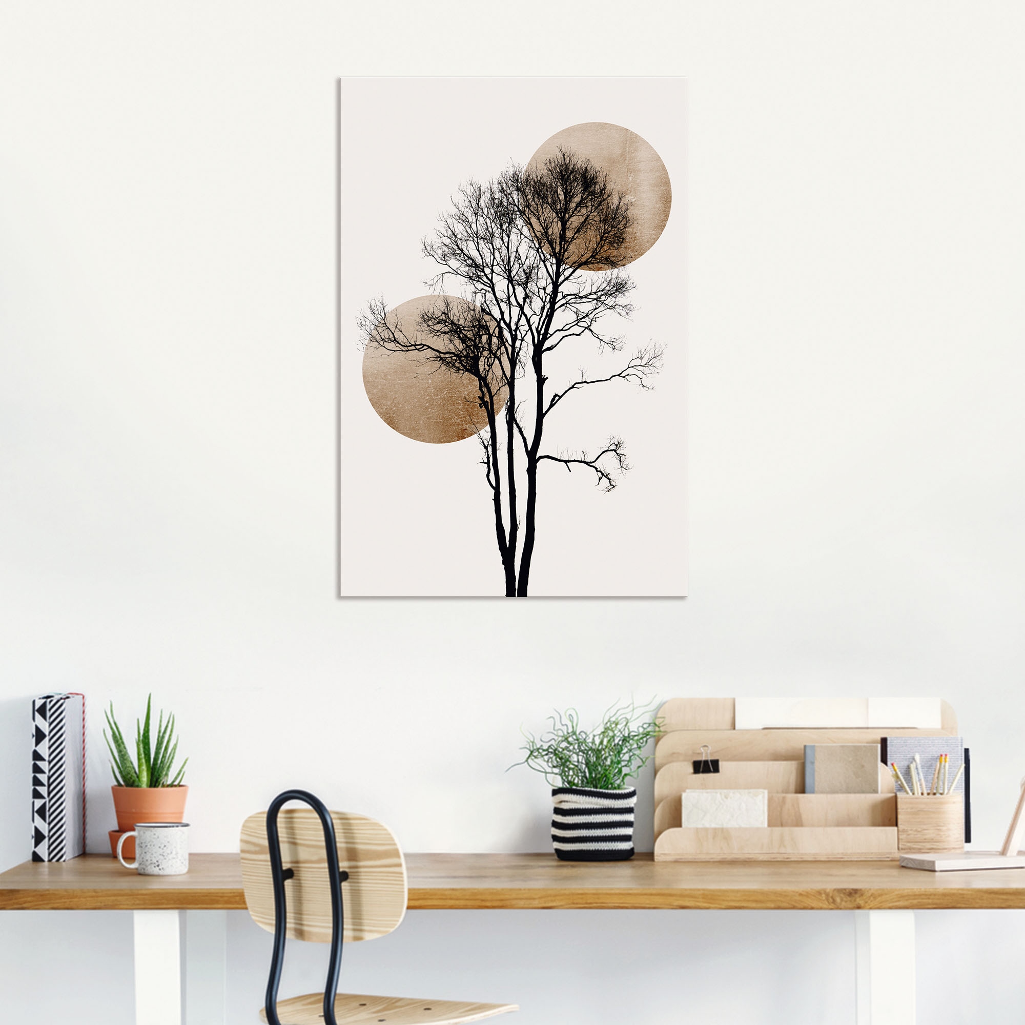 Artland Wandbild »Sonne und Mond versteckt« Baumbilder 1 Stk. tlg. als Alubild, Outdoorbild, Leinwandbild, Poster, Wandaufkleber