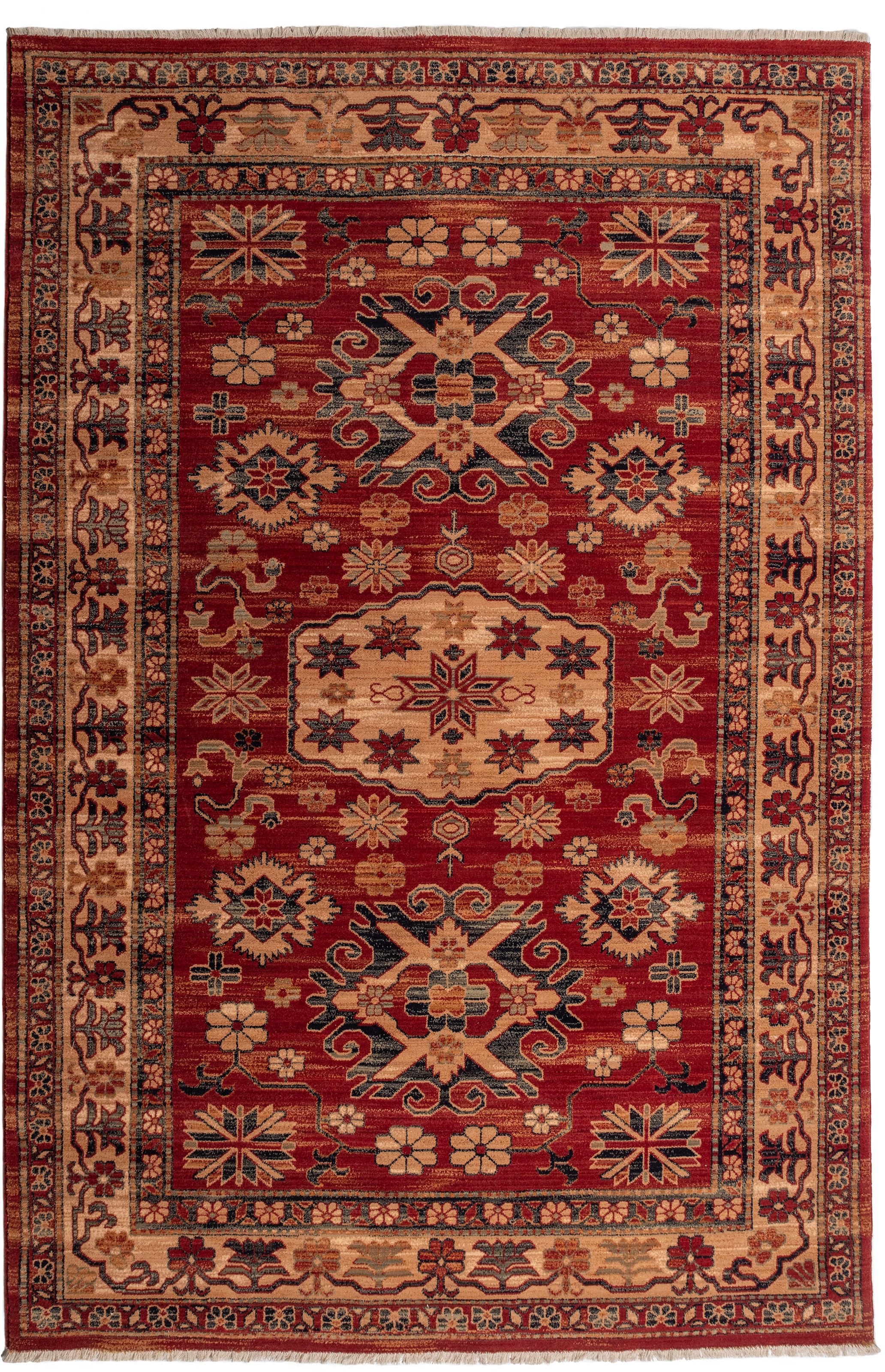 THEKO Wollteppich »Saharna 2856«, rechteckig, 12 mm Höhe, reine Wolle, Orient-Optik, mit Fransen