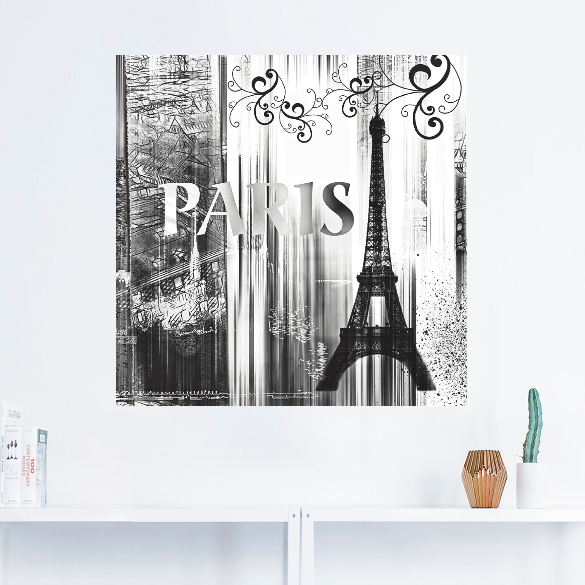 Artland Wandbild »Paris Weltstadt - Abstrakte Collage 04«, Gebäude, (1 St.),  als Leinwandbild, Wandaufkleber oder Poster in versch. Größen auf Raten  bestellen