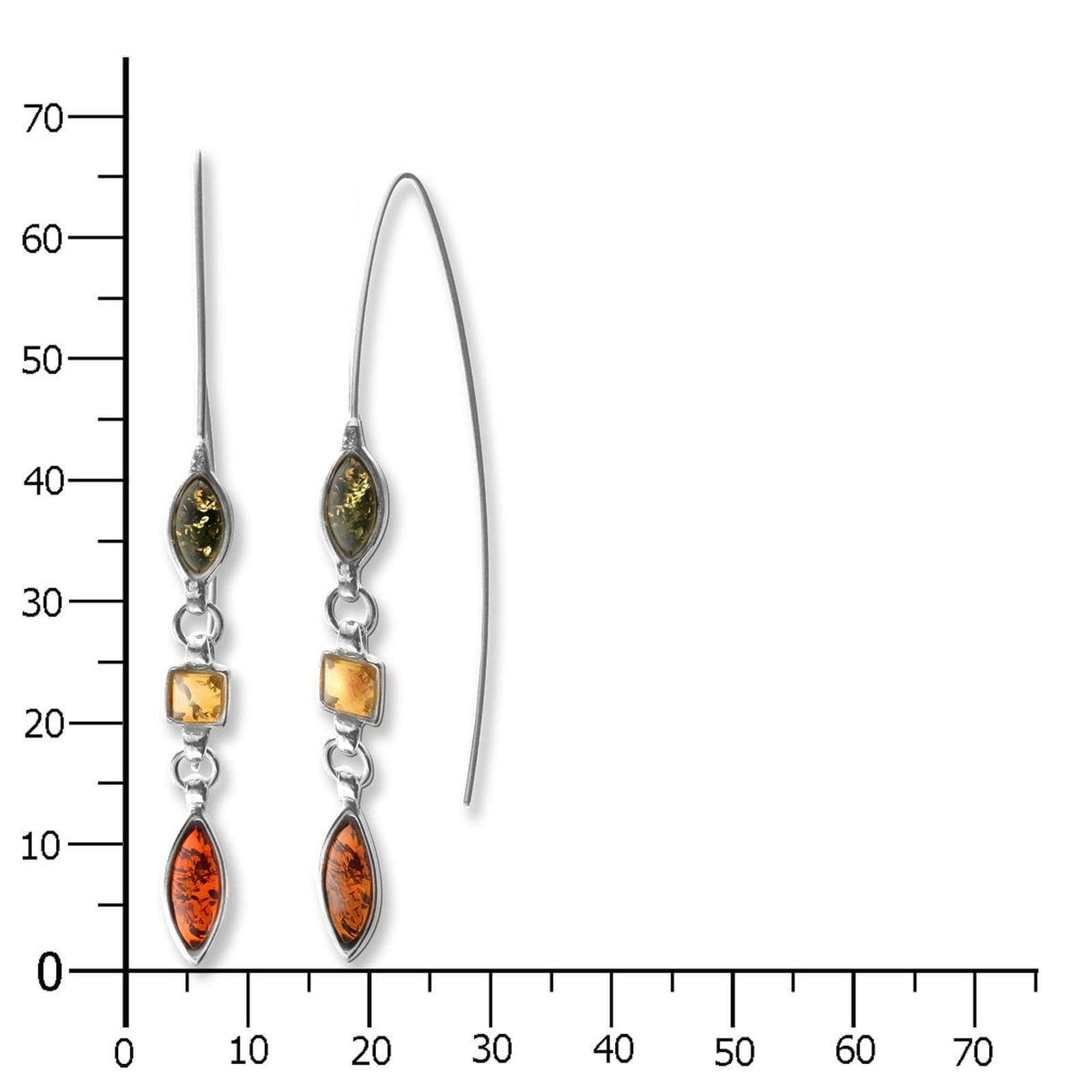 OSTSEE-SCHMUCK Paar Ohrhänger »- Ribba - Silber 925/000 - Bernstein«