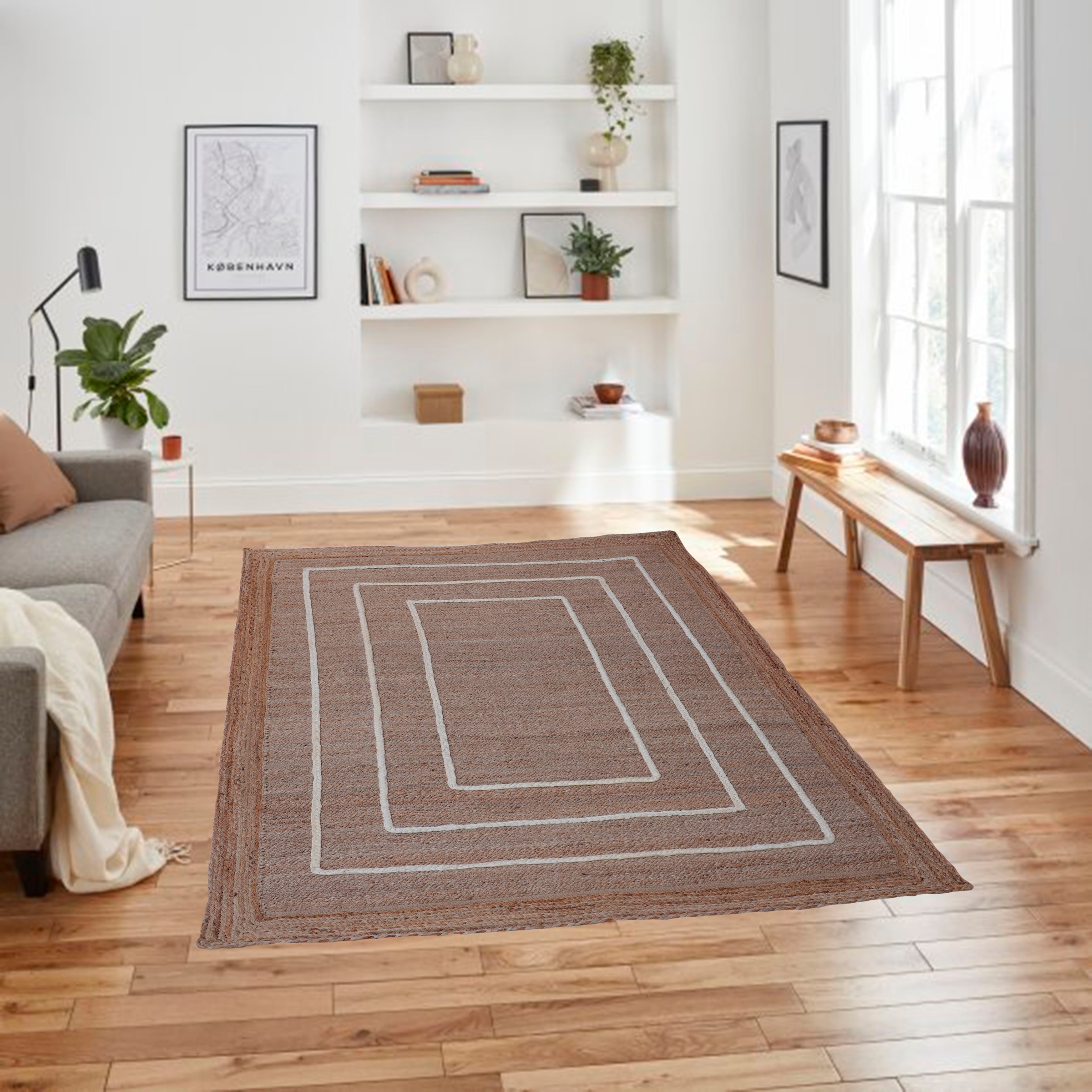 Leonique Teppich »Nilay«, rechteckig, Geflochtener pflegeleicht Jute, Bordüre, online aus kaufen 100% mit Teppich