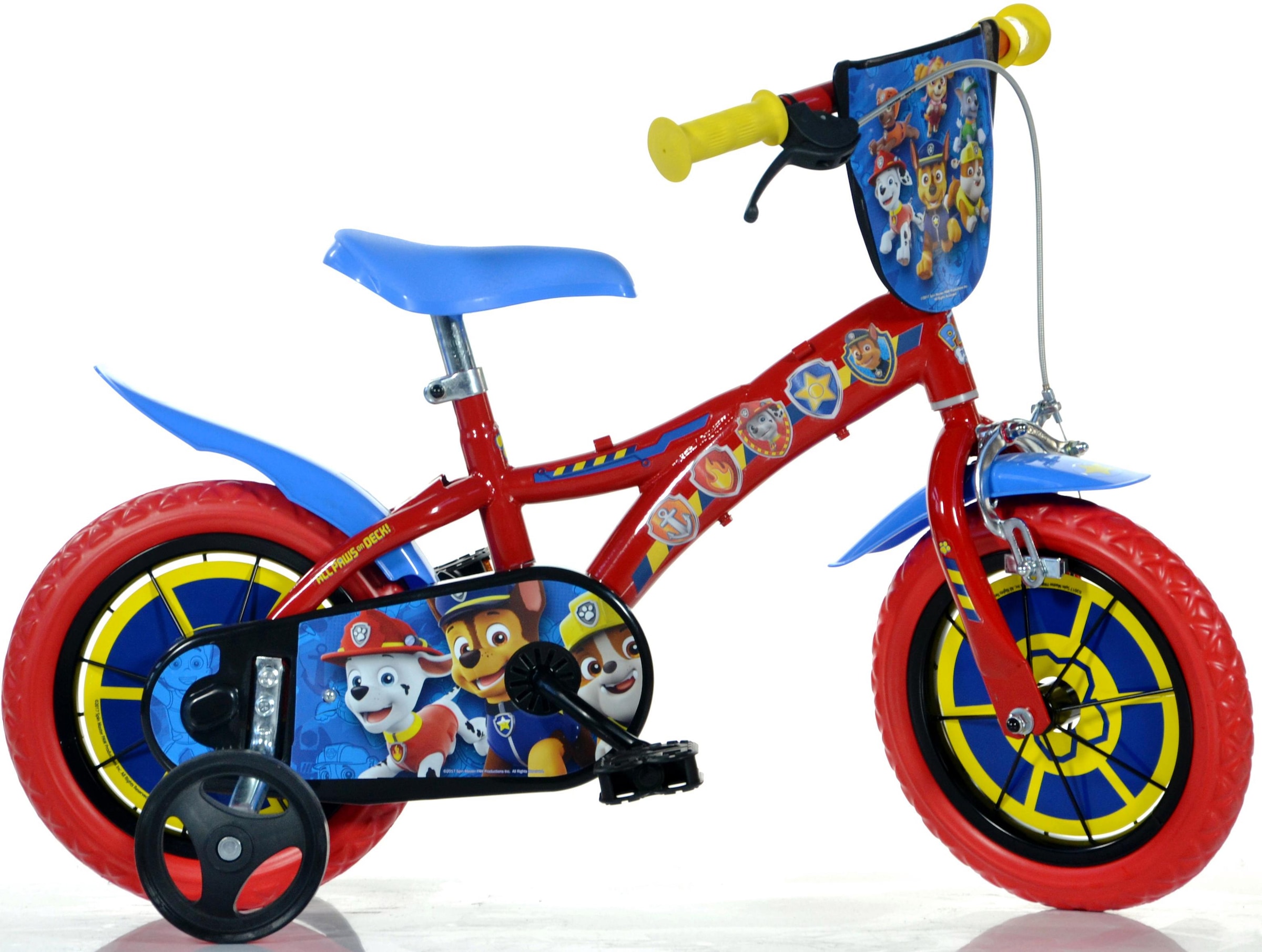Dino Bikes Paw Patrol Kids Bike 12" Wheels & Stabilisers - Red
