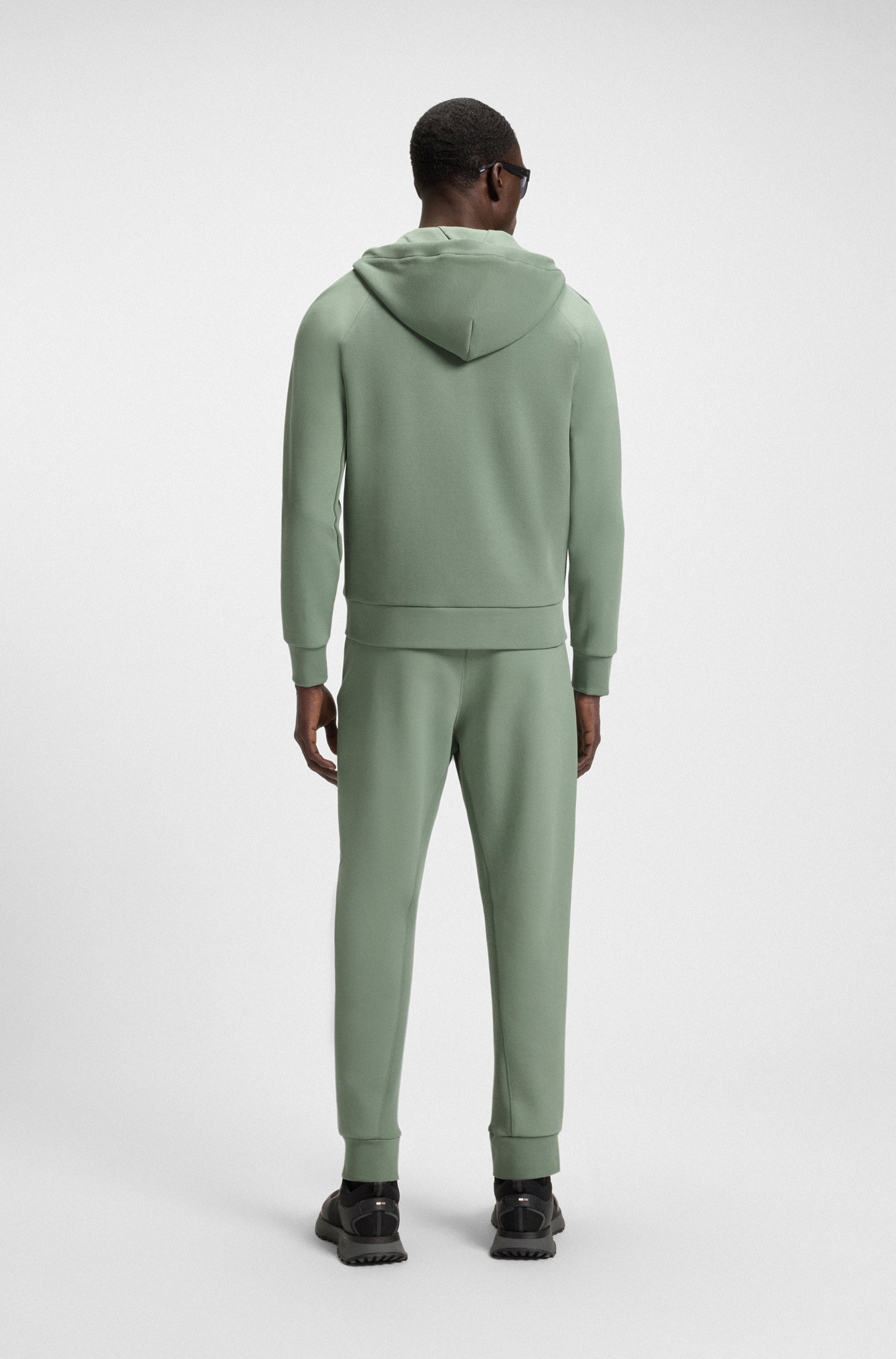 BOSS GREEN Sweatjacke »Saggy Rib«, mit tonigen Einsätzen