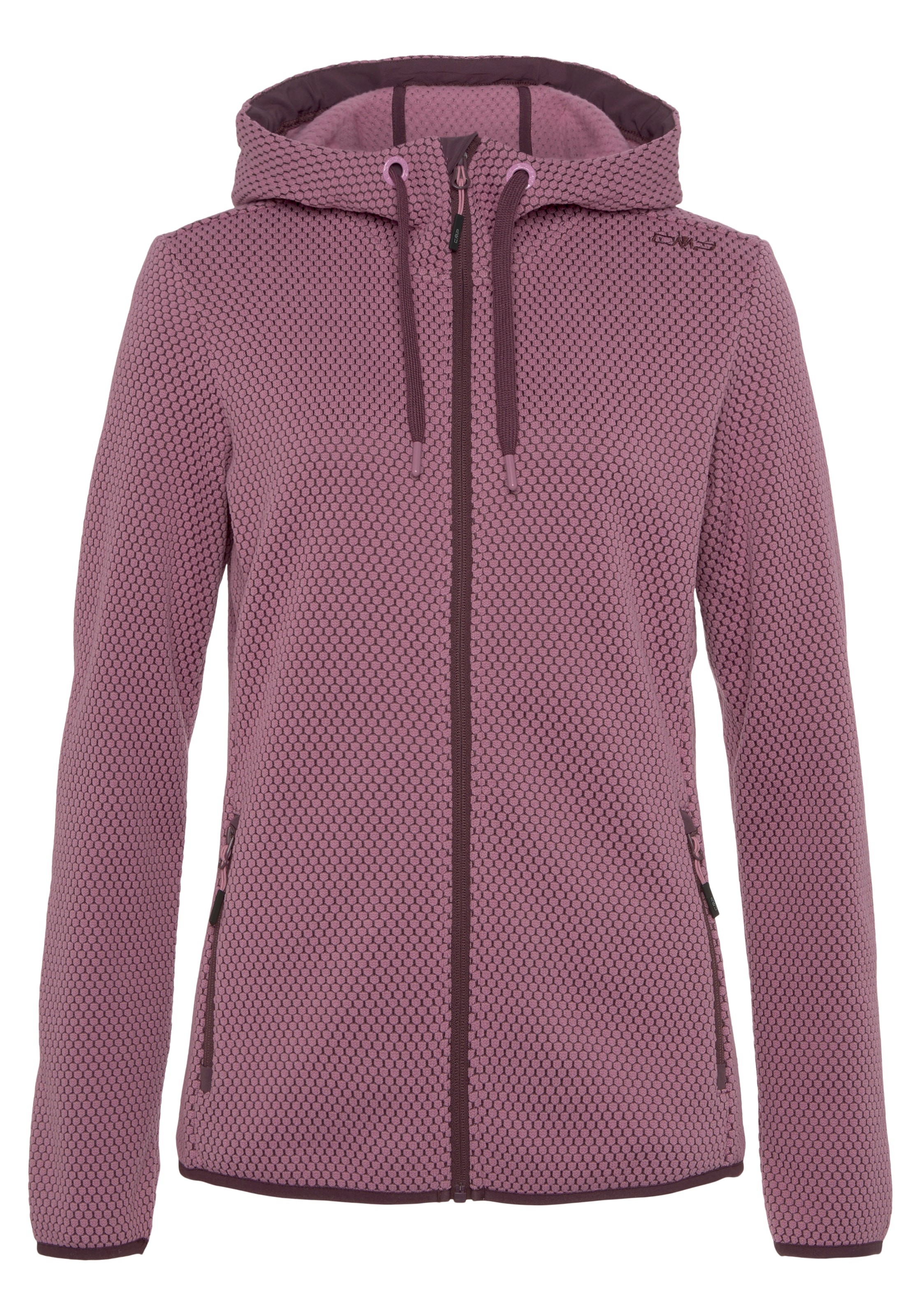 CMP Strickfleecejacke, mit Kapuze, Wärmend & windabweisend & Atmungsaktiv