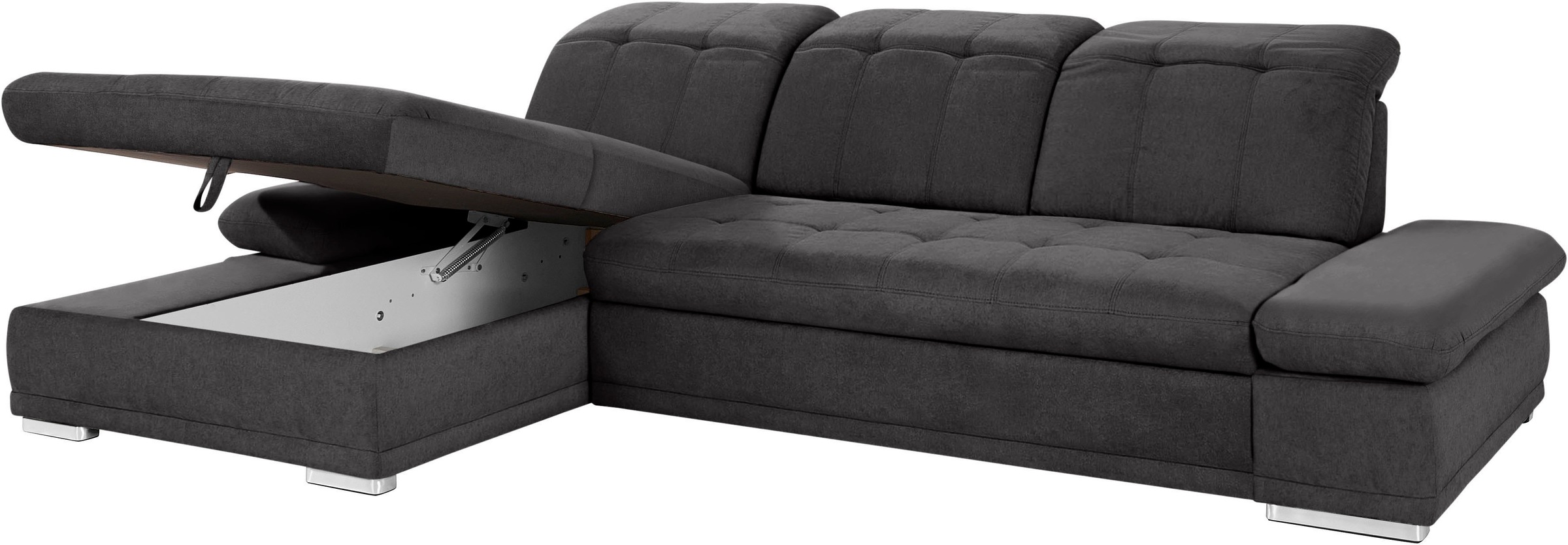COTTA Ecksofa »Holiday L-Form mit Sitztiefen-, Armteil- und Kopfteilverstellung«, wahlweise mit Bettfunktion & Bettkasten
