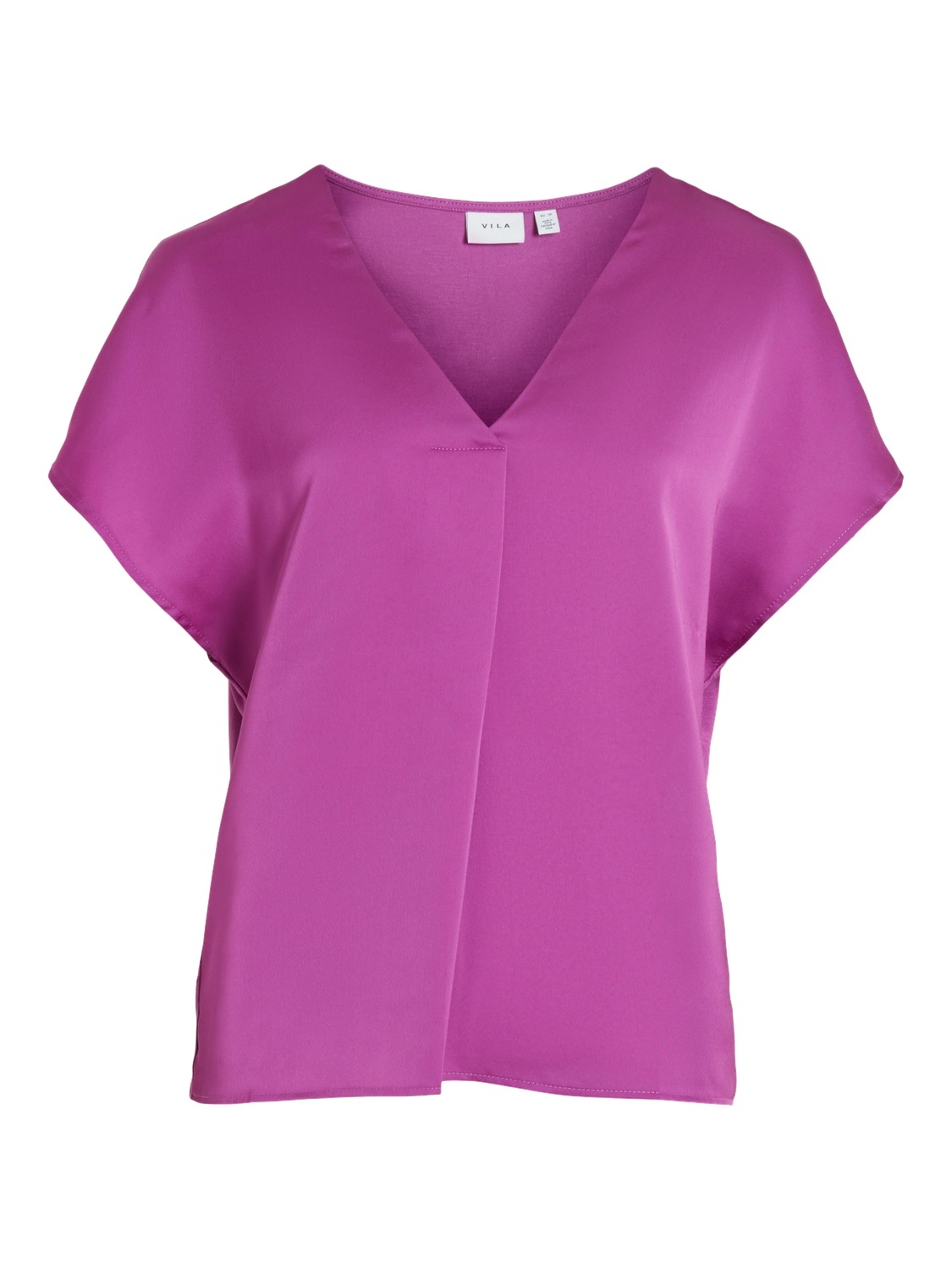 Vila V-Shirt »VIELLETTE V-NECK S/S SATIN TOP - NOOS«