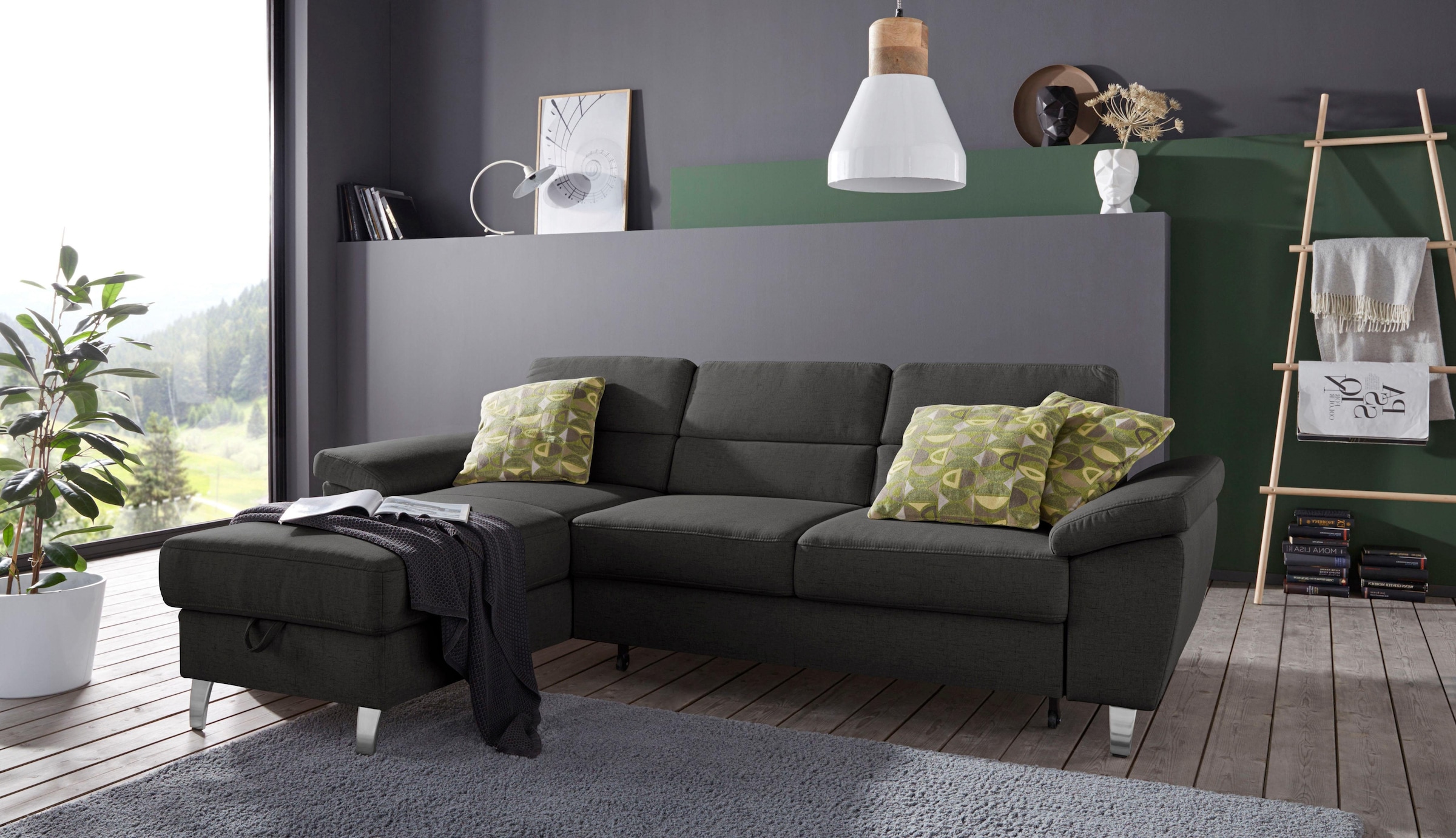 sit&more Ecksofa »Sorano L-Form«, wahlweise mit Bettfunktion und Bettkasten