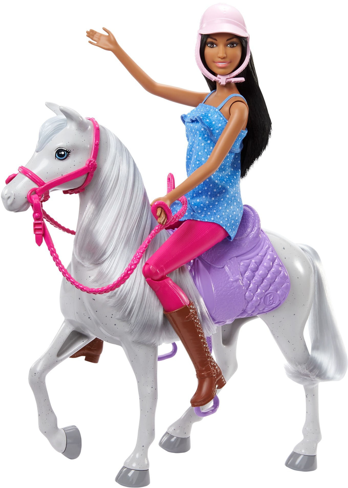 Barbie Anziehpuppe »Barbie-Puppe und Pferd«, mit Sattel, Zaumzeug und Zügeln kaufen