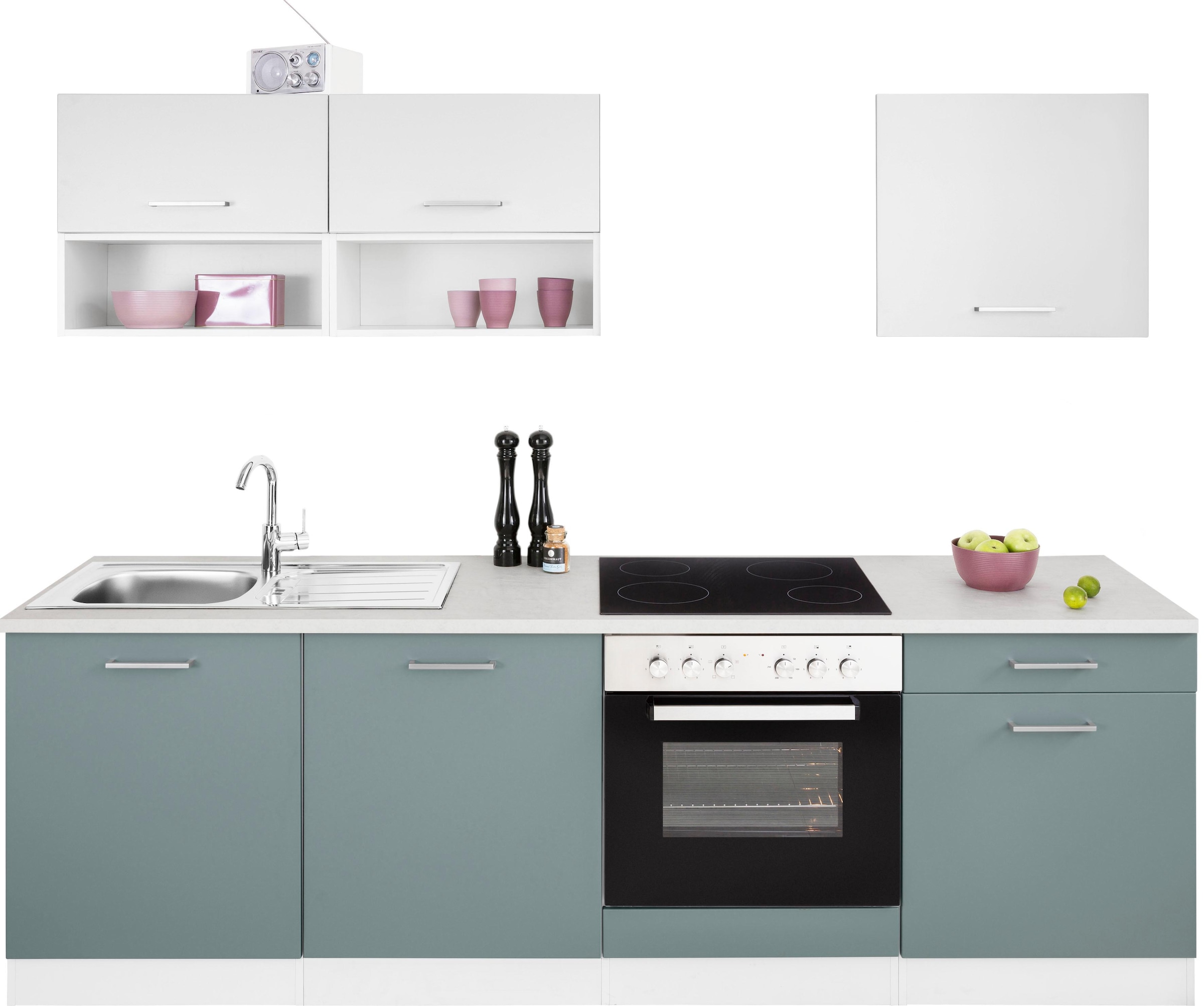 HELD MÖBEL Küchenzeile »Visby«, ohne Geschirrspülmaschine Breite E-Geräte, 240 für bequem cm kaufen