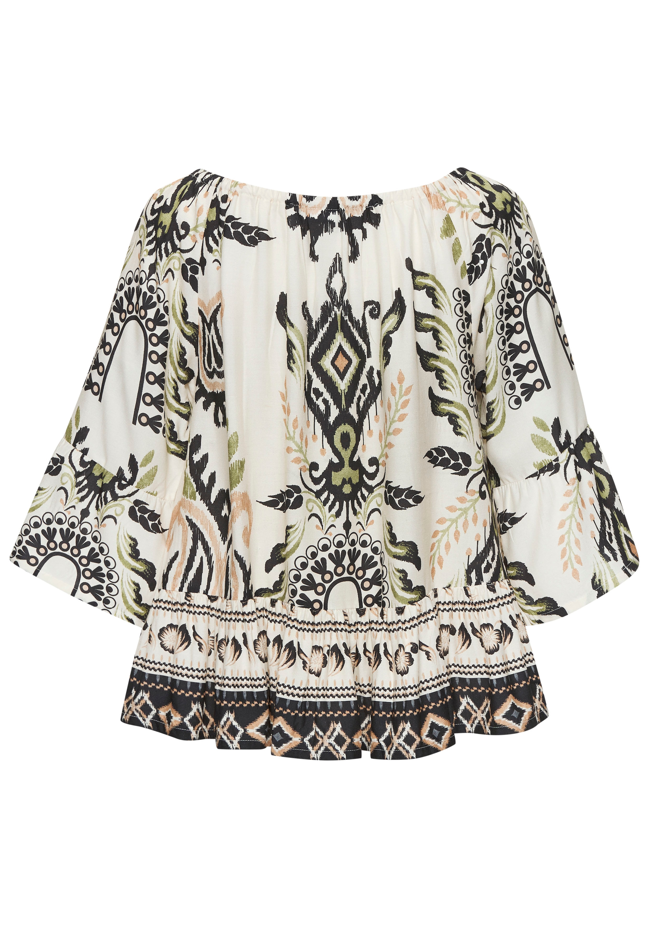 Buffalo Carmenbluse, mit Alloverprint, Sommerbluse, Tunika, Blusenshirt