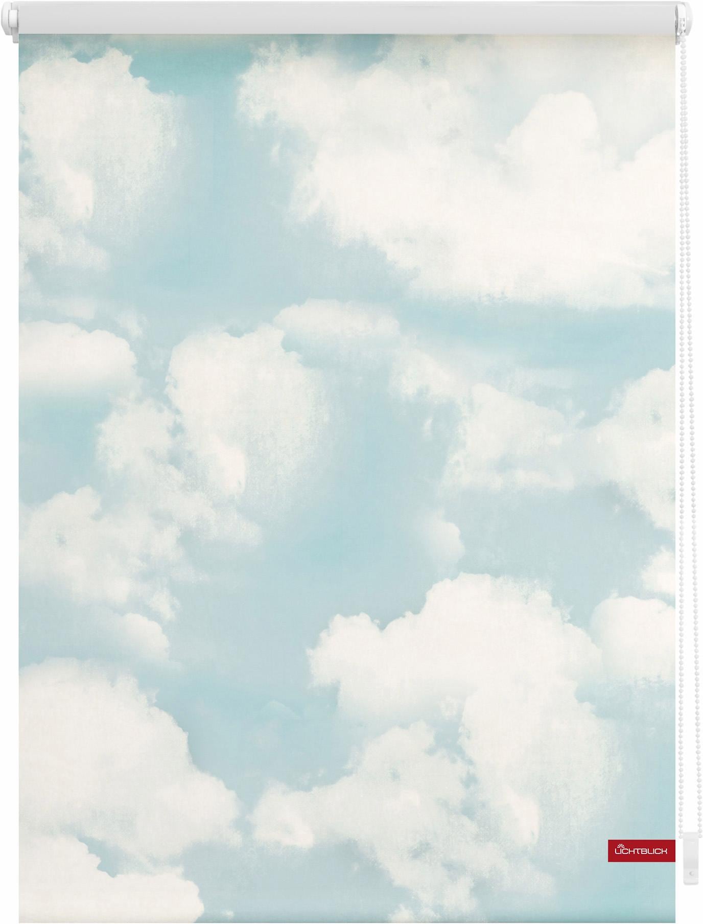 Lichtschutz, | »Klemmfix Seitenzugrollo online ohne freihängend, Jahren mit Bohren, XXL Garantie ORIGINAL LICHTBLICK kaufen Motiv bedruckt 3 Wolken«,