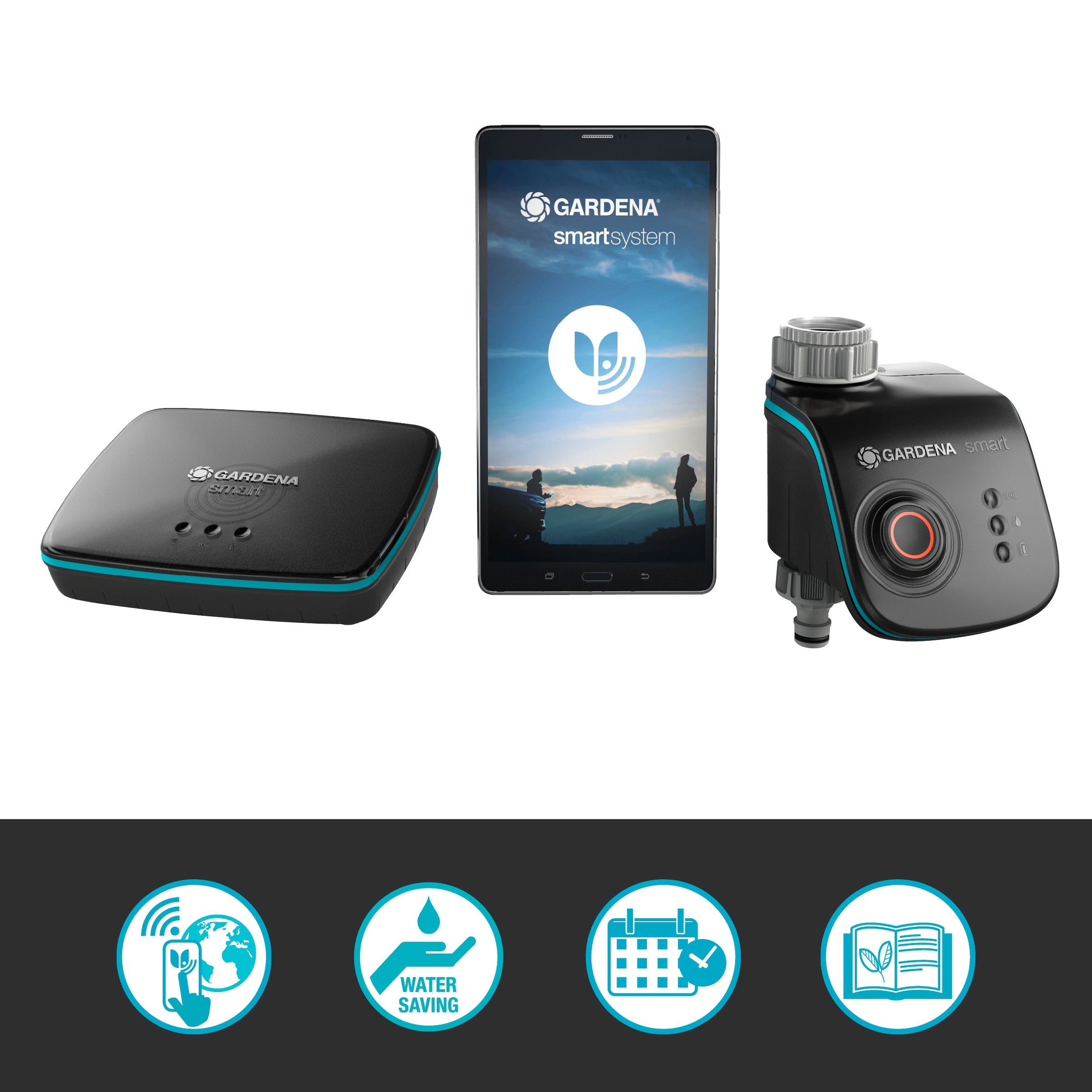 GARDENA Bewässerungscomputer »smart Water Control Set«, App-gesteuerte Gartenbewässerung, inkl. smart Gateway