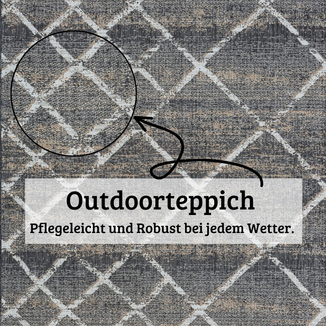 OTTO home Teppich »Sorren, LAGERRÄUMUNG!« rechteckig 8 mm Höhe Rauten Muster, In- und Outdoor geeignet, Terrasse & Balkon