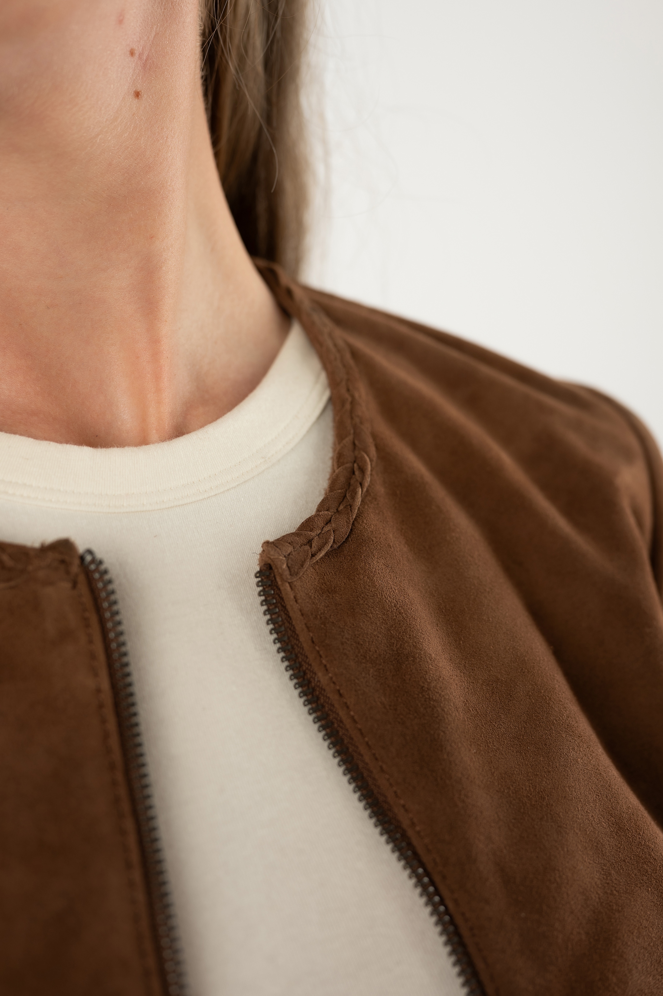 Mauritius Lederjacke »MWZainu« Kurzjacke mit geflochtenen Details