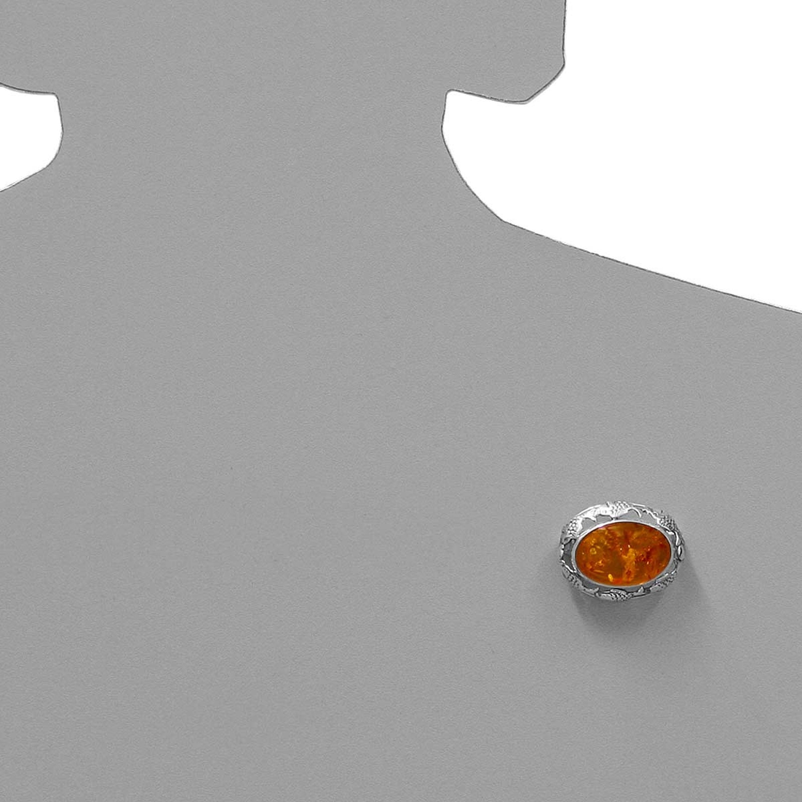OSTSEE-SCHMUCK Brosche »- Fischland 31x25 mm - Silber 925/000 - Bernstein«
