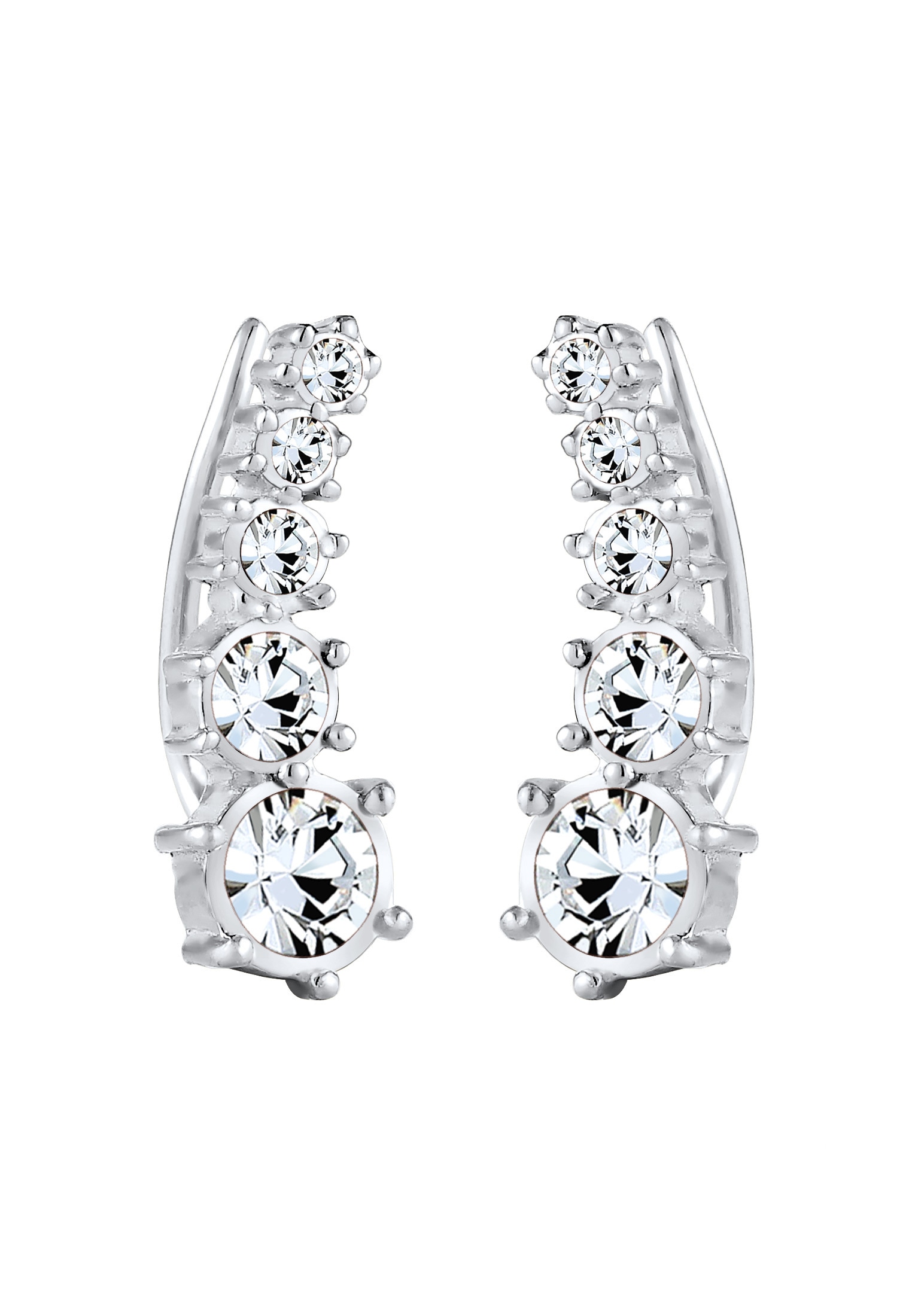 Elli Paar Ohrstecker »Ohrringe Earcuff Klassik Kristalle 925 Silber«