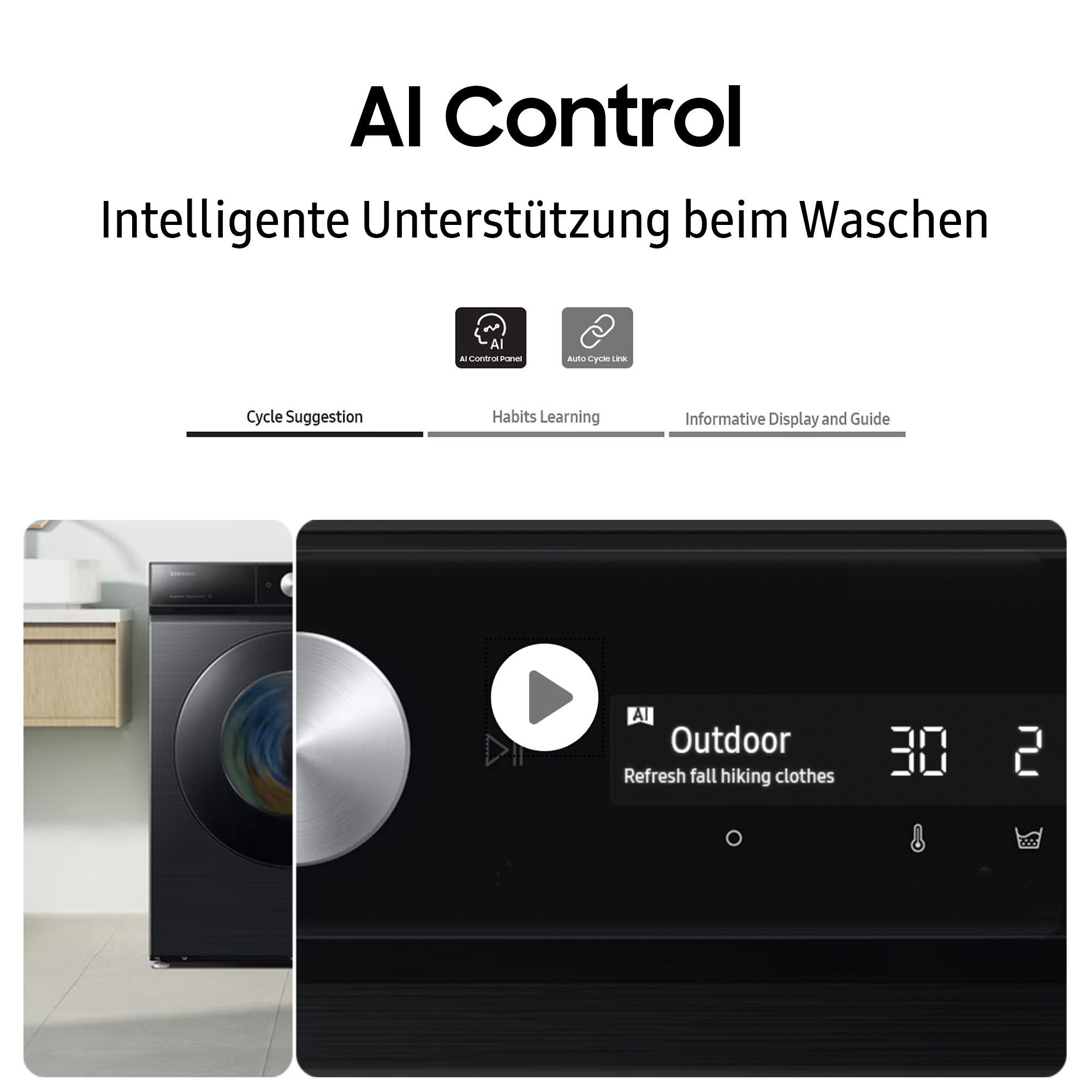 Samsung Waschmaschine WW8400D »WW90DB8U95GB«, 9 kg, 1400 U/min