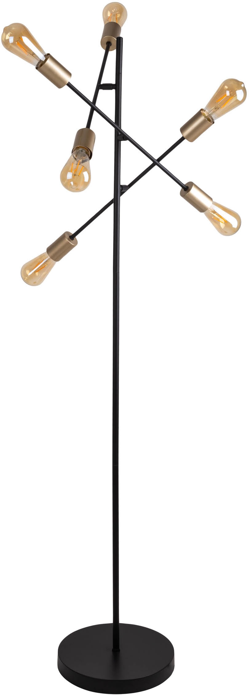 näve Stehlampe »Modo« E27 1 Stk. E27 max. 40W, incl. Tippschalter/Fußschalter, Farbe: schwarz, gold