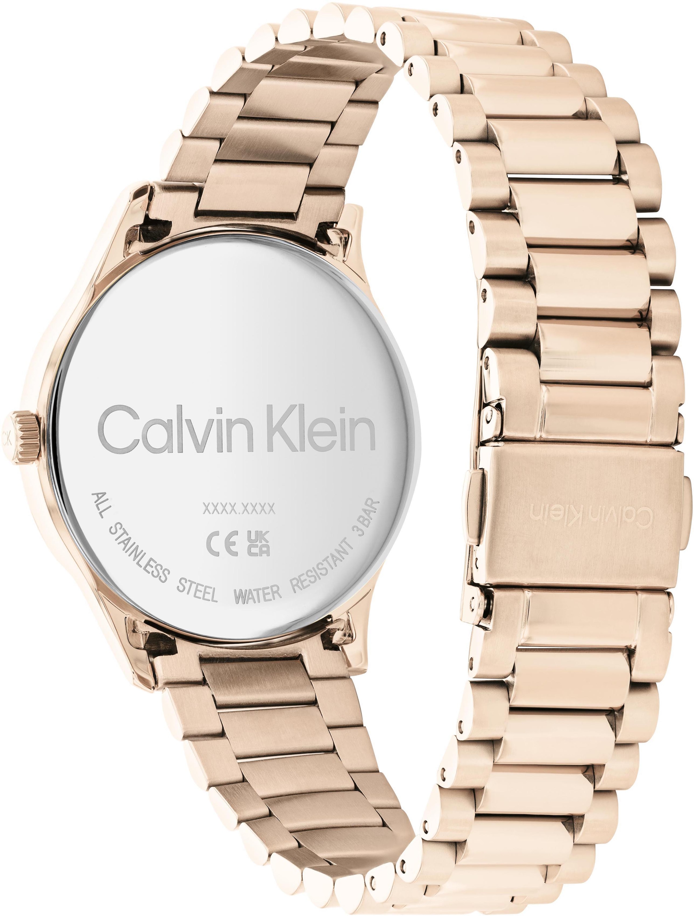 Calvin Klein Quarzuhr »ICONIC BRACELET 35 mm«, Armbanduhr, Damenuhr, Mineralglas, Edelstahlarmband