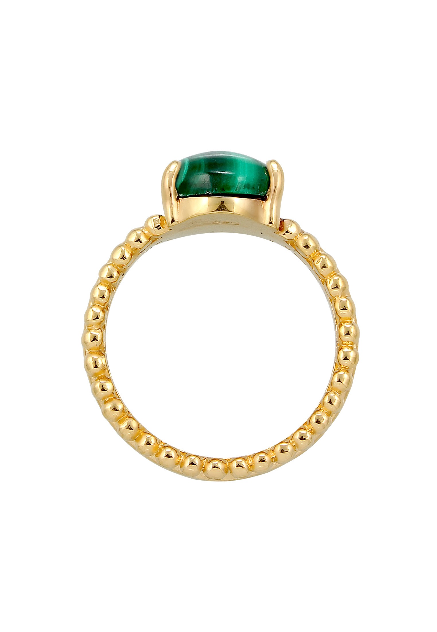Elli Premium Silberring »Ring Malachit Grün 925 Sterling Silber vergoldet«