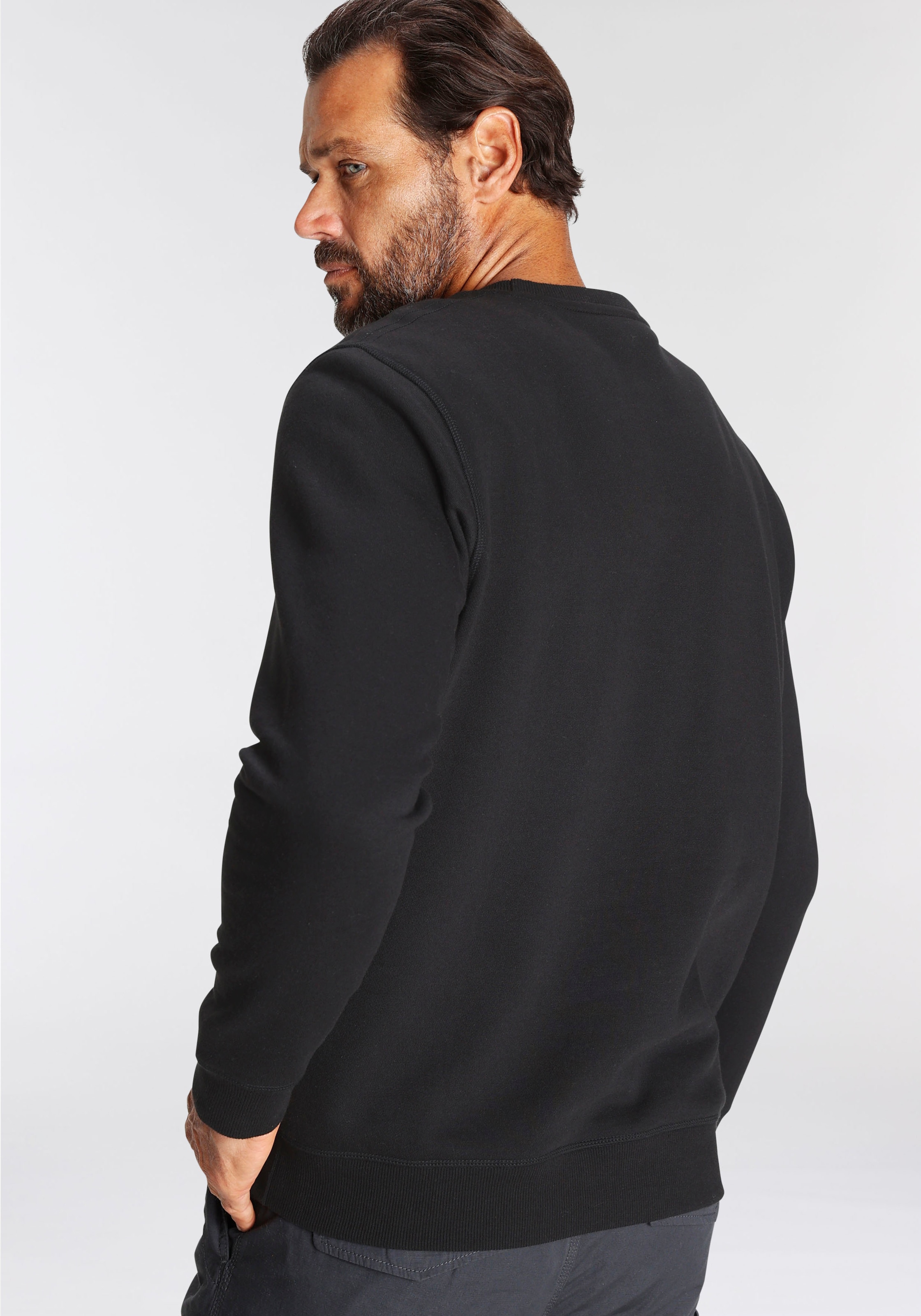 Man's World Sweatshirt, Langarm, Basic-Stil, unifarben, Rundhalsausschnitt