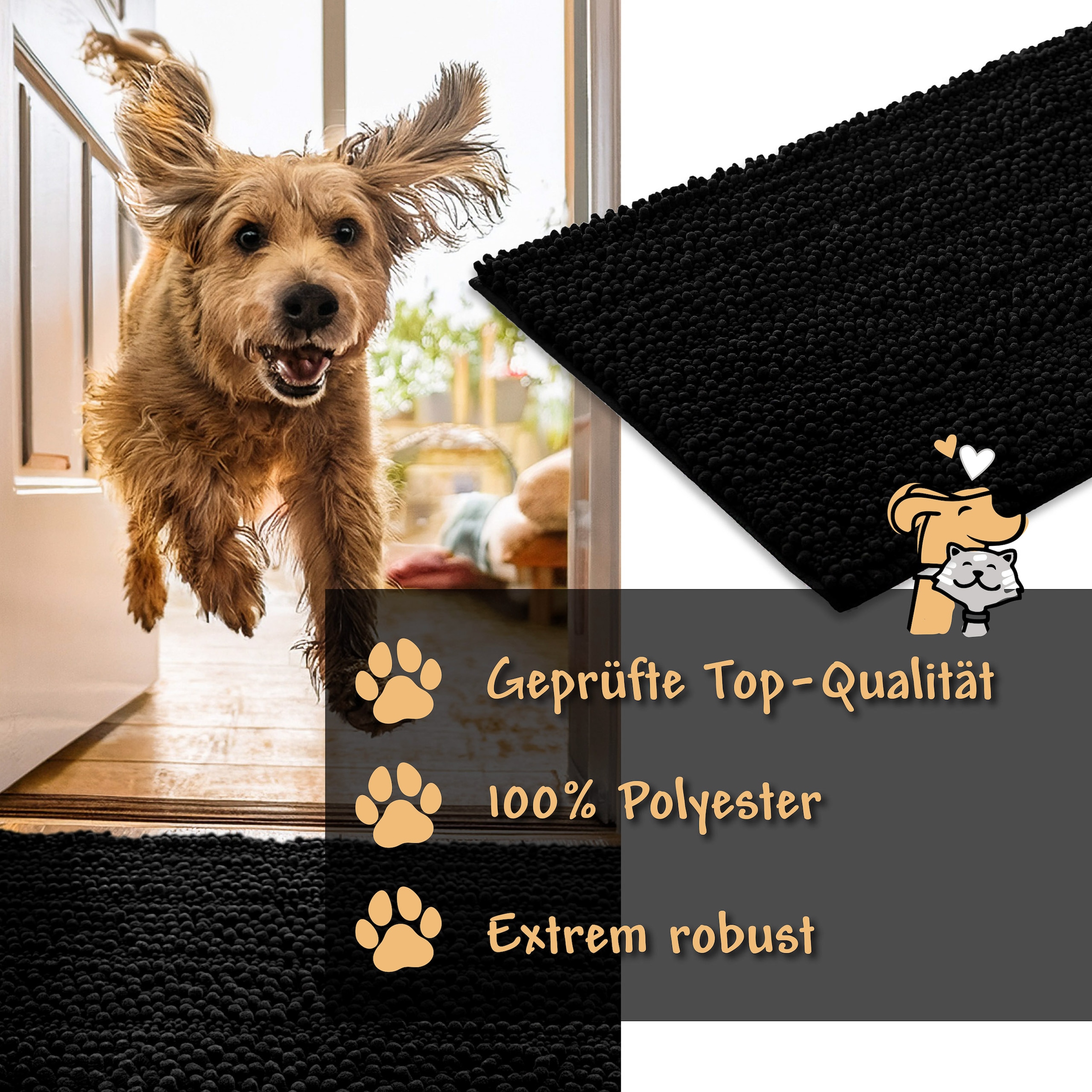 Wecon home Teppich »Cooper« rechteckig 22 mm Höhe Haustierteppich, rutschfest, waschbar, weicher Chenille Teppich