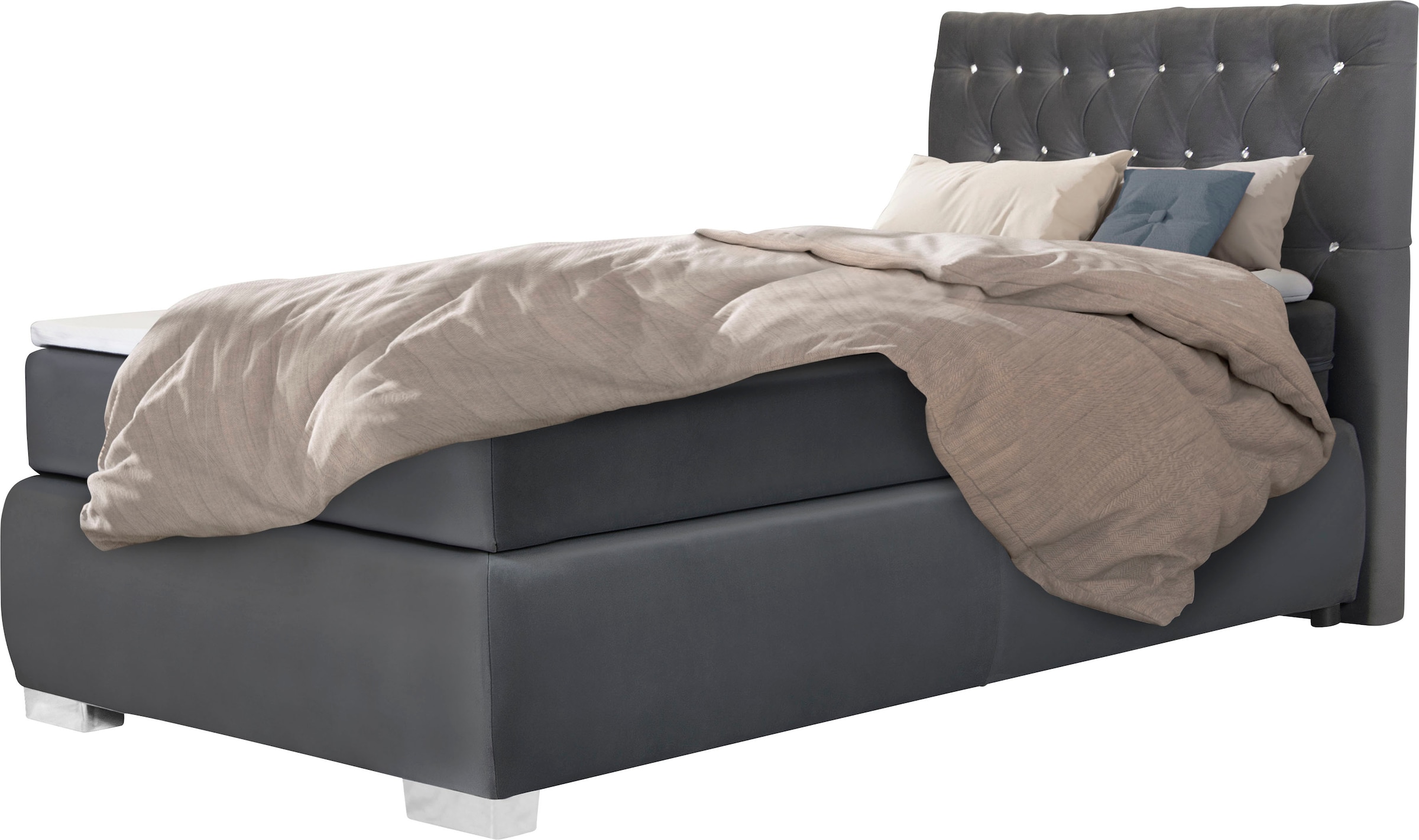 Leonique Boxspringbett »Rumba«, Taschenfederkern-Matratze in Härtegrad 3, in 4 Breiten, incl. Topper