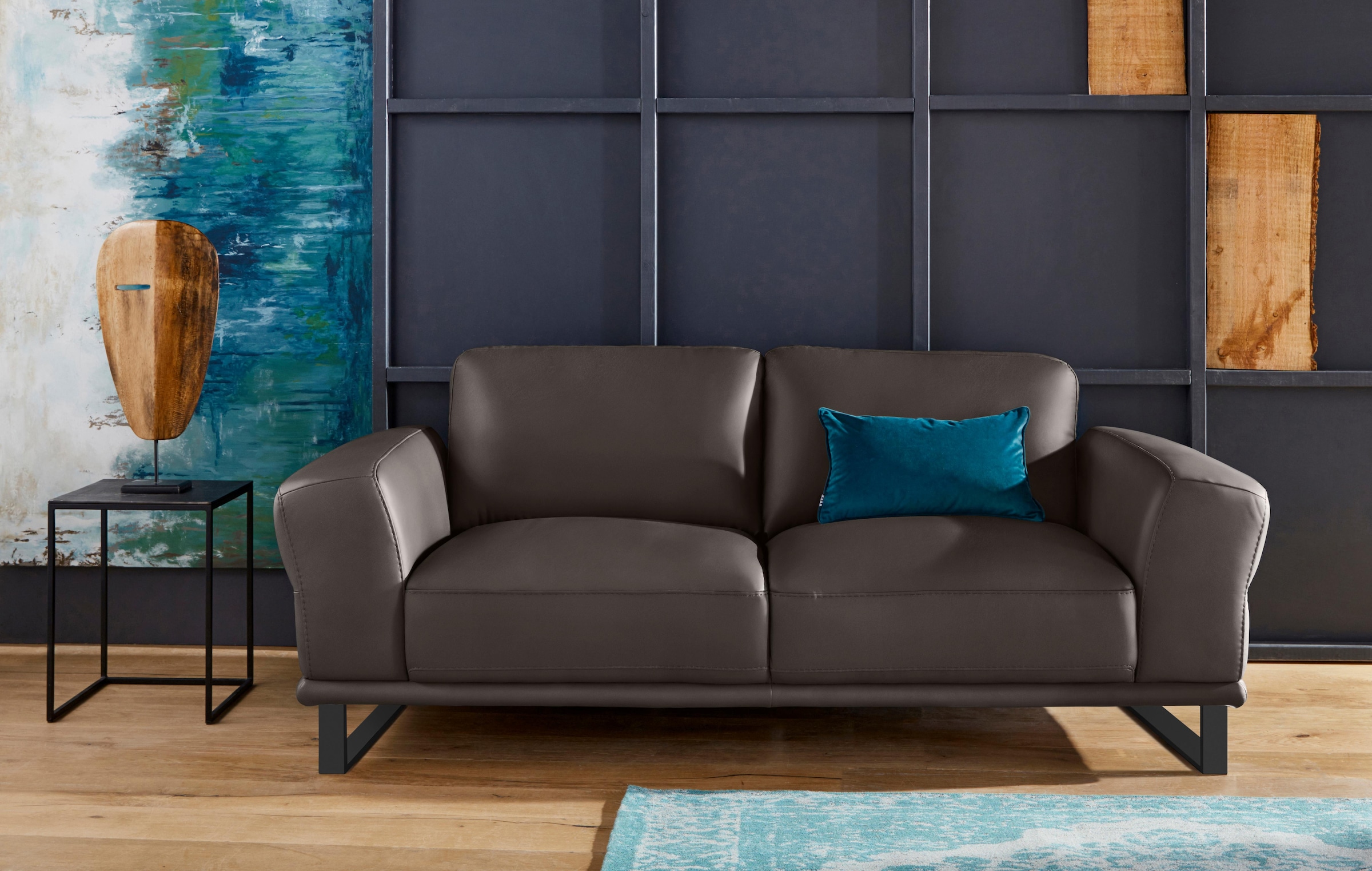 W.SCHILLIG 2-Sitzer »montanaa Designsofa mit erstklassigem Sitzkomfort, Federkern« mit Metallkufen in Schwarz pulverbeschichtet, Breite 192 cm