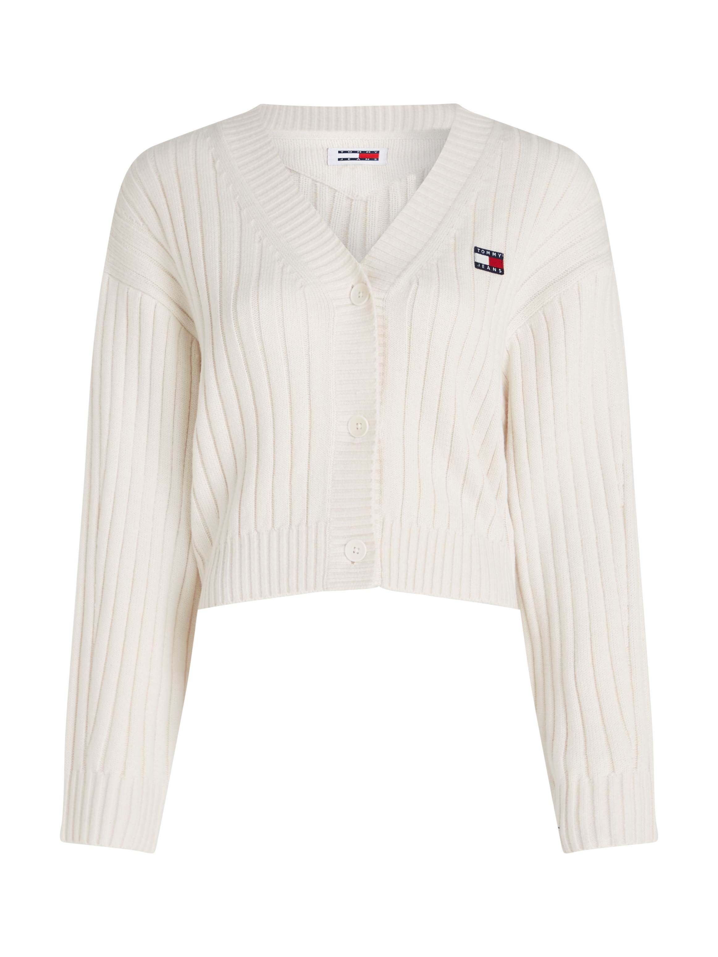 Tommy Jeans Strickjacke »TJW BADGE V-NECK CARDIGAN EXT«, mit Tommy Jeans Logo-Badge