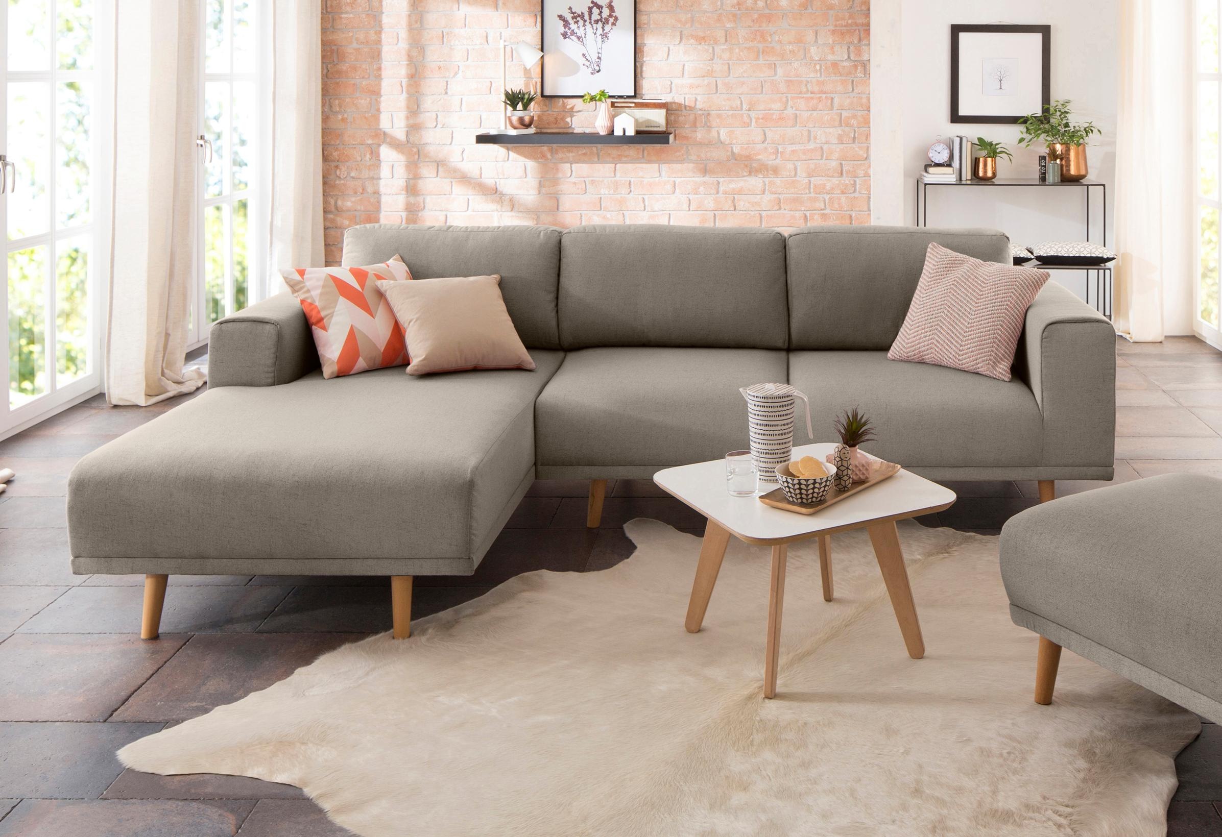 Home affaire Ecksofa »Lasse L-Form«, im scandinavischen Stil mit Holzfüßen