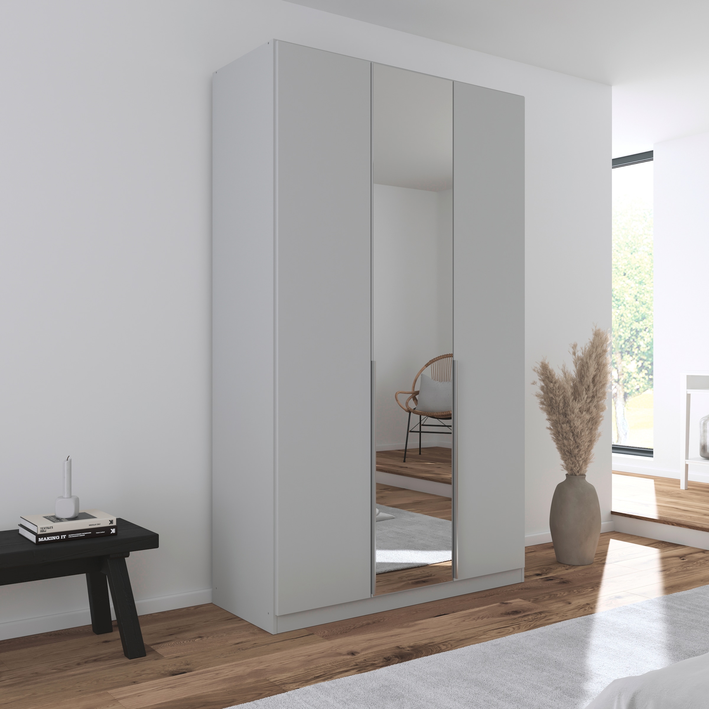 rauch Drehtürenschrank »Kleiderschrank Schrank Garderobe AGORDO mit Dekor- oder Hochglanzfront«, (in zwei Griff-Farben), durchdachte Innenausstattung, in 6 Breiten und 2 Höhen MADE IN GERMANY