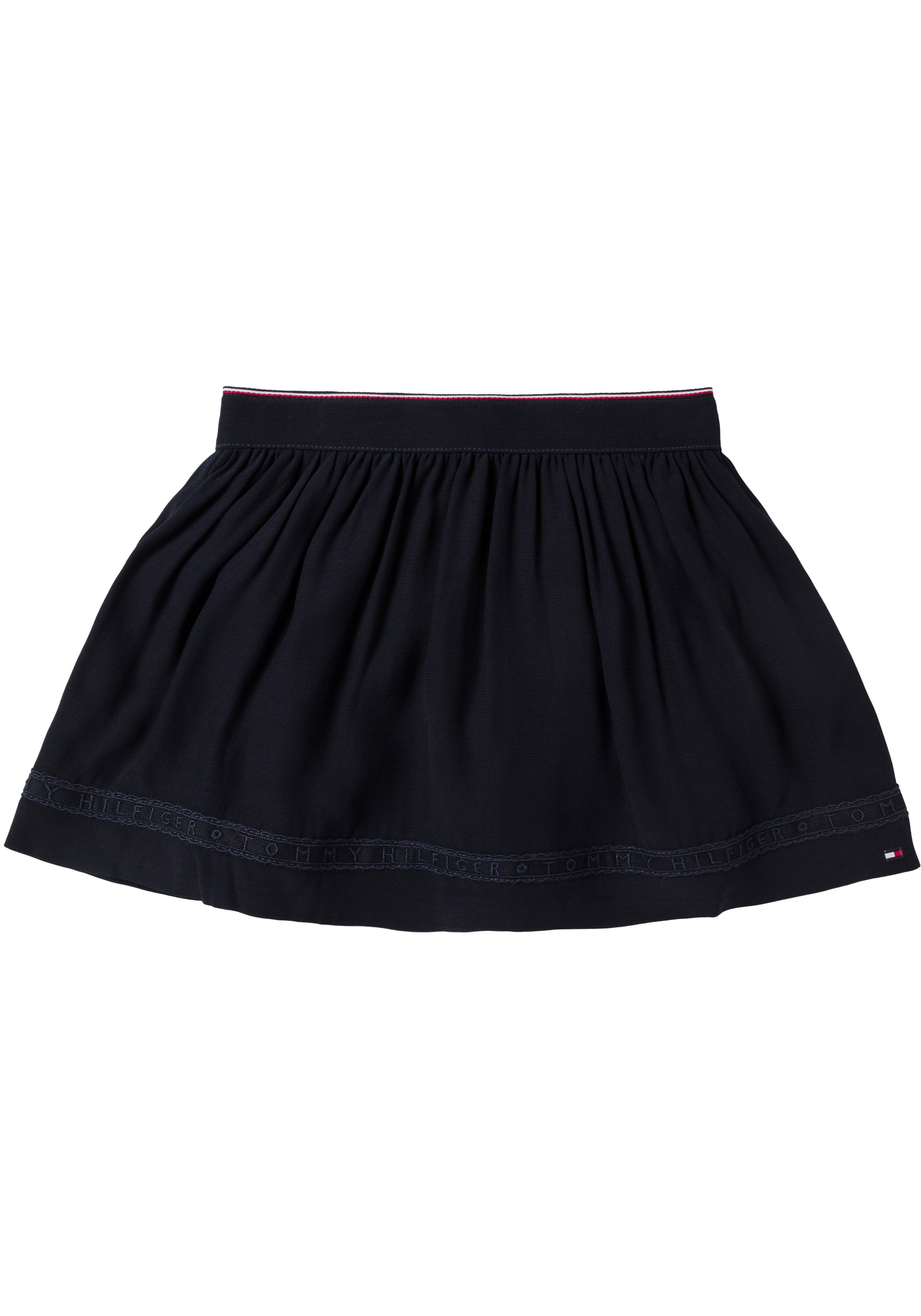 Tommy Hilfiger Satinrock »CEREMONIAL LACE TAPE SKIRT« mit Tommy Hilfiger Logo über dem Saum