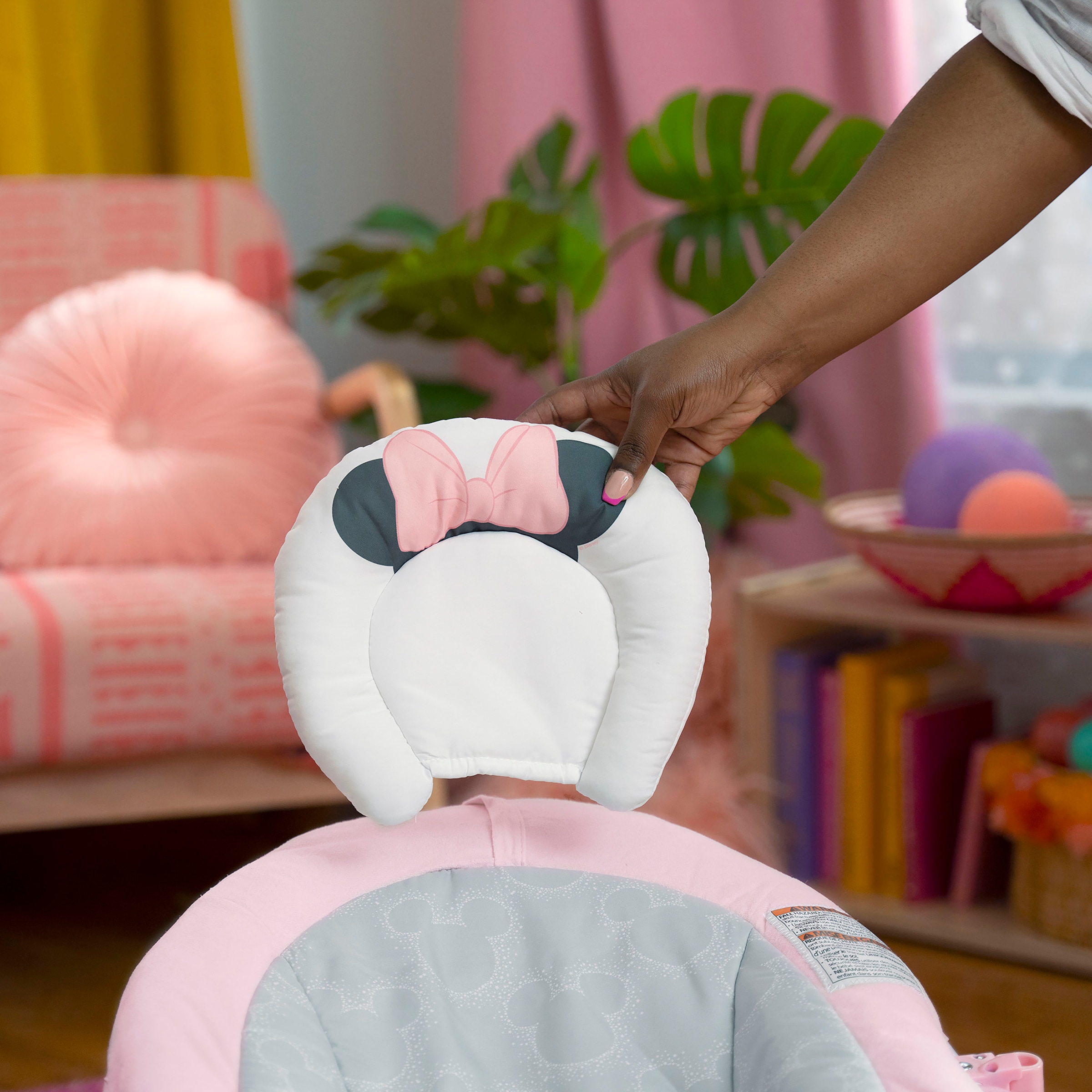 Bright Starts Babywippe »Minnie Mouse Rosy Skies ™ Comfy Bouncer« bis 9 kg mit Sound-Effekt