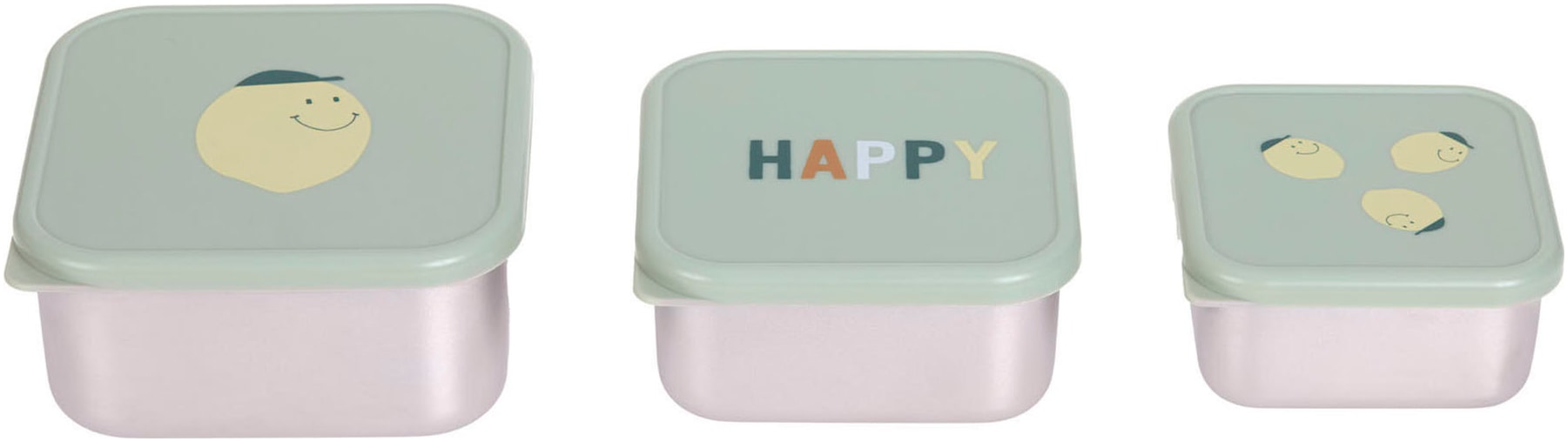 LÄSSIG Lunchbox »Happy Fruits, Lemon«, (3 tlg.)