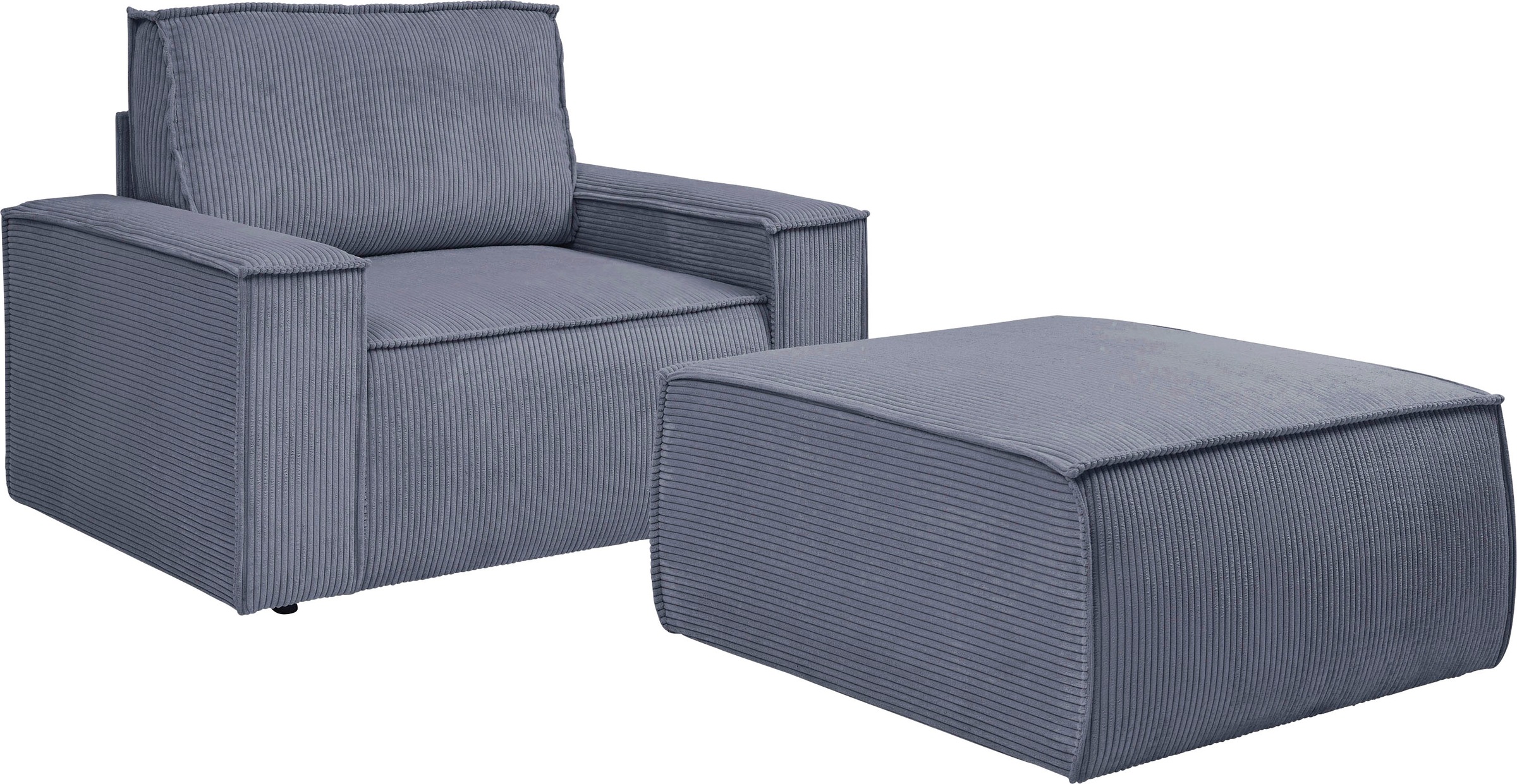 Home affaire Sessel »SHERWOOD«, Loveseat und Hocker im Set, passend zur Polster-Serie SHERWOOD