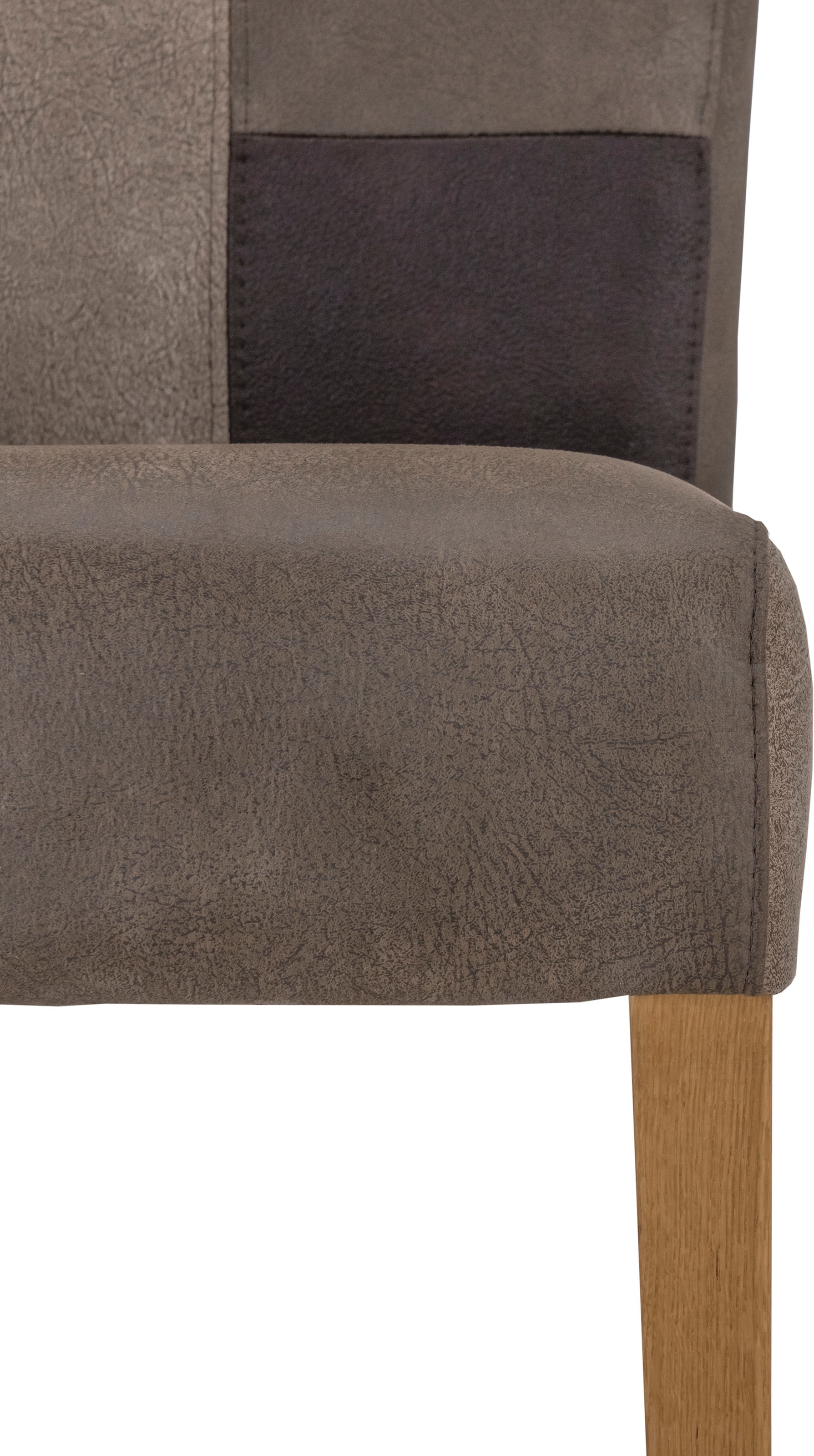Home affaire Esszimmerstuhl »Queen«, (Set), 2 St., Lederoptik, Beingestell aus Massivholz, Patchwork Bezug im Landhaus Stil