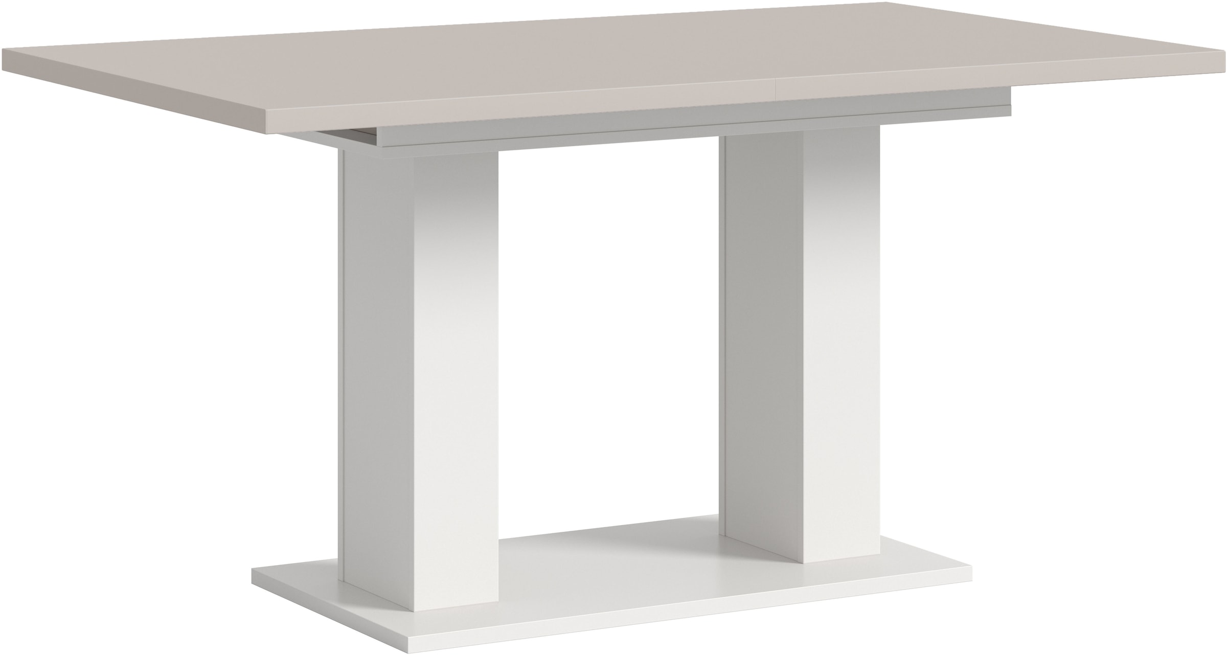 Home affaire Esstisch »Motus, ausziehbar 150 -190 cm, inklusive 40 cm Einlegeplatte« Set, 1 Stk. tlg. Doppelsäulengestell mit Bodenplatte, Tisch, Esstisch, Küche