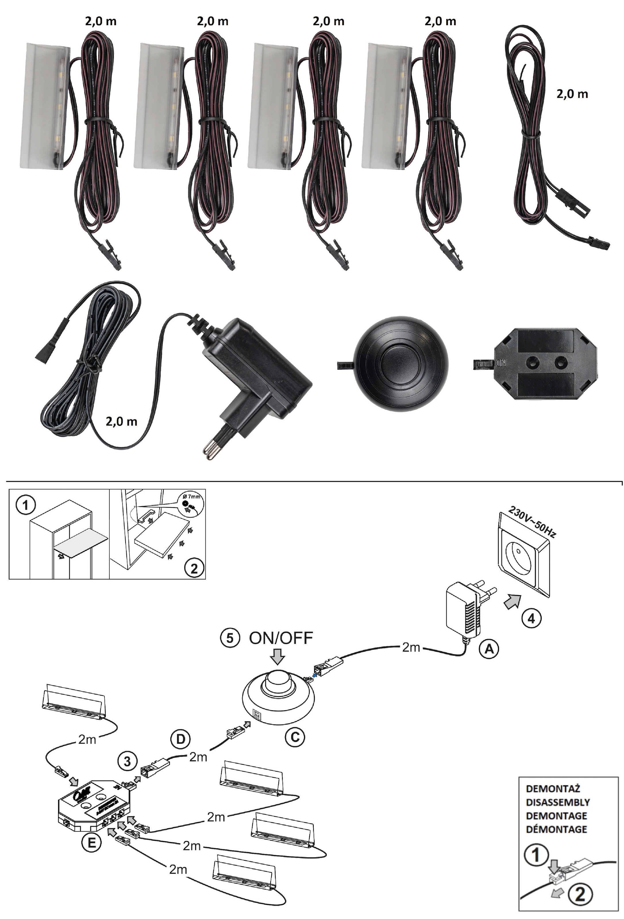 Home affaire Lowboard »LOWBOARD D, wahlweise mit oder ohne Beleuchtung« modernes TV-Board ohne Griffe, mit viel Stauraum,stehend und hängend