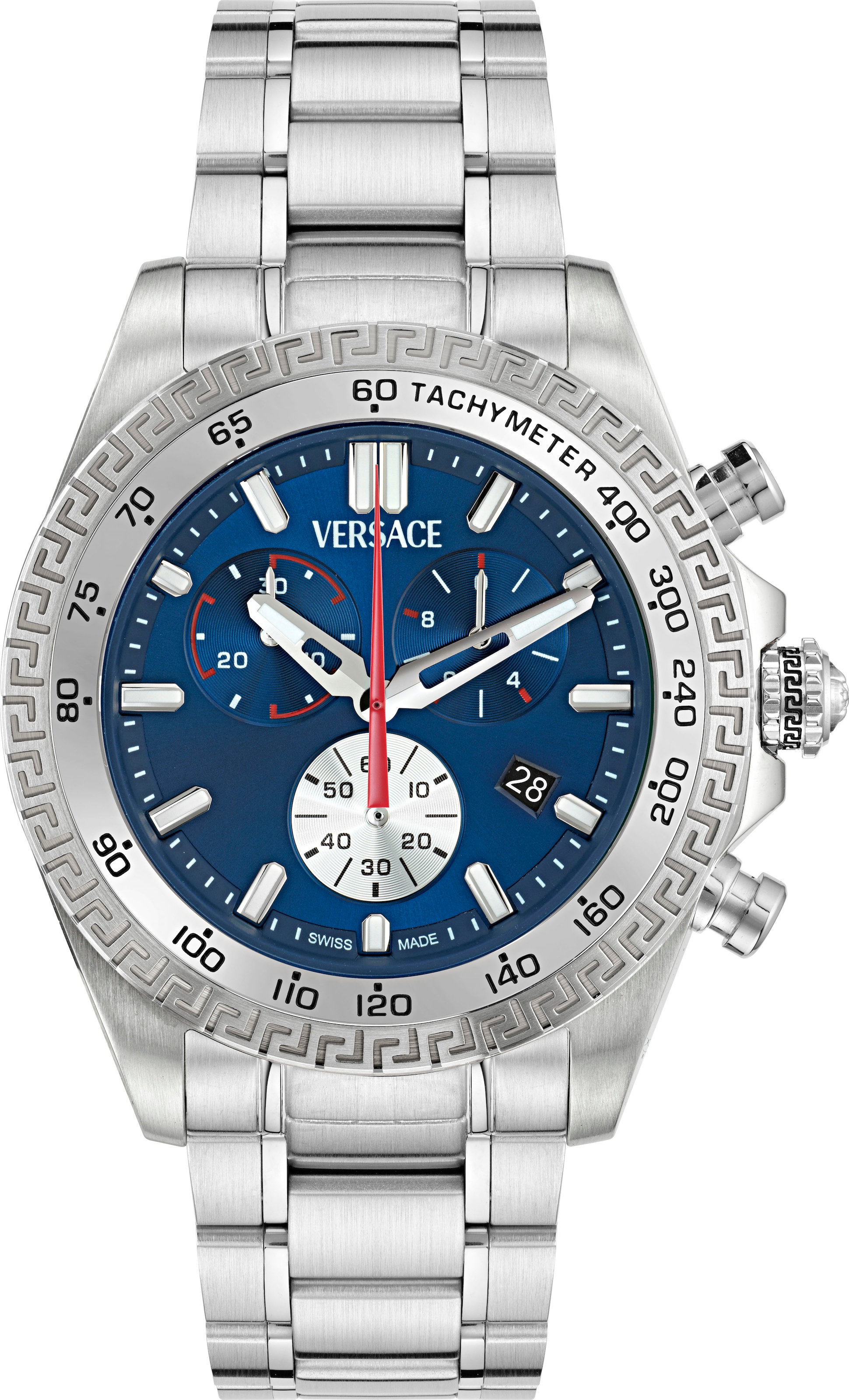 Versace Chronograph »VERSACE CHRONO X« Quarzuhr, Armbanduhr, Herrenuhr,Swiss Made,Edelstahlband,Stoppfunktion