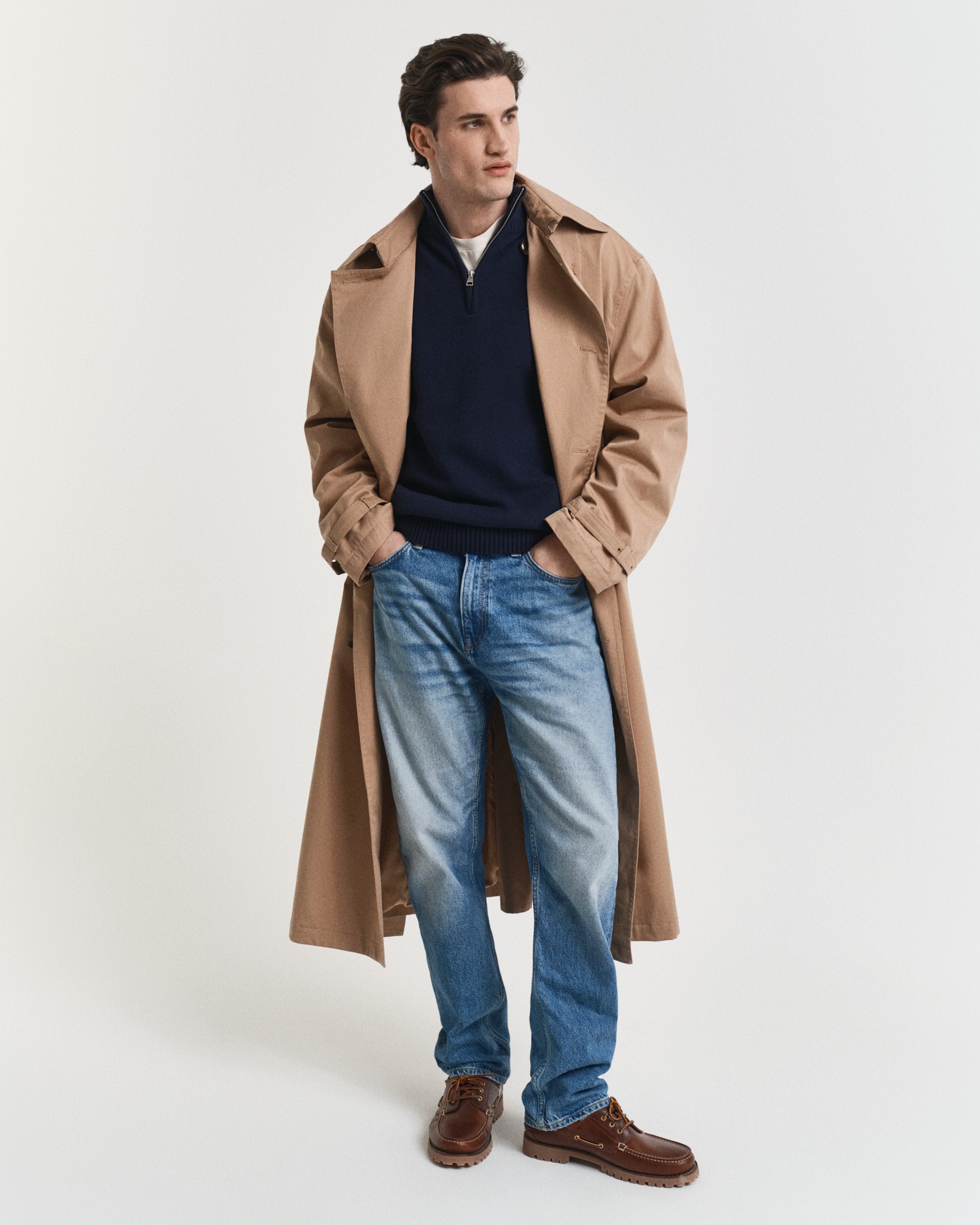 Gant Troyer »CASUAL COTTON HALF ZIP« mit grafischer Logostickerei auf der Brust